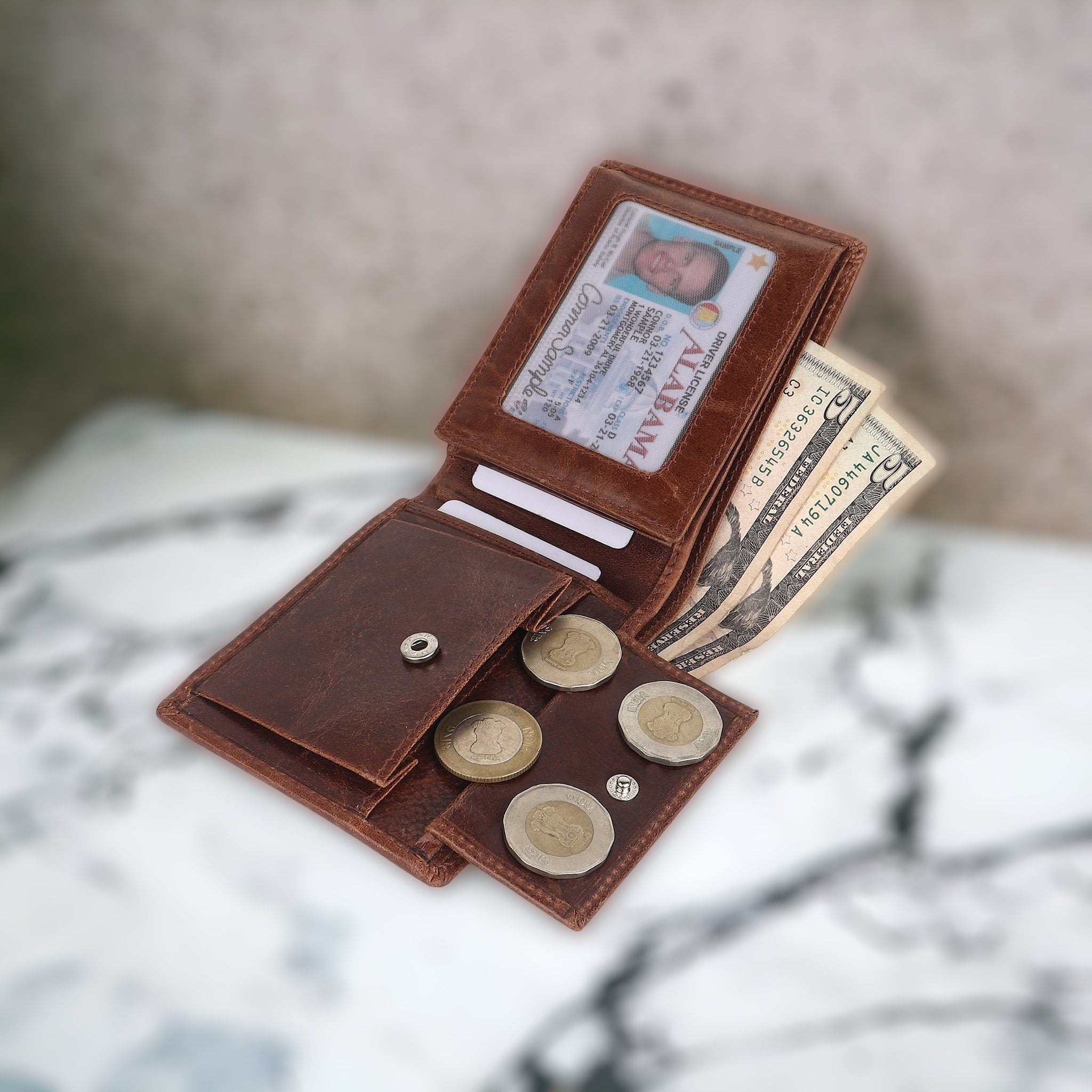 Custom Personalized Wallet | Personalised Leather Wallet For Men | Gift For Dad | Birthday, Anniversary, Groomsmen, Christmas Gift, Gift Bag