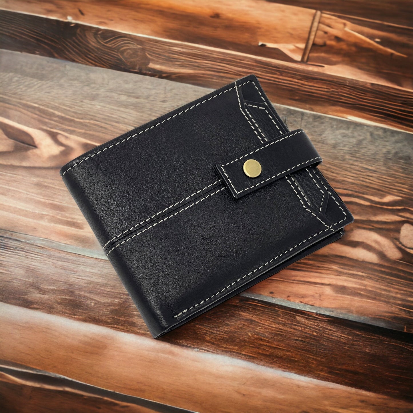 Personalised Soft Black Leather Wallet For men and Women | Uniquely Designed Real Leather RFID Wallet | Perfect Christmas, Birthday Gift