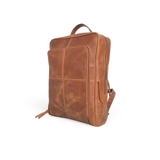 Personalised Leather Backpack, Handmade Office Laptop Bag, Work Bag, Tan High Quality Leather Bag, Gift For Him, Christmas, Anniversary Gift