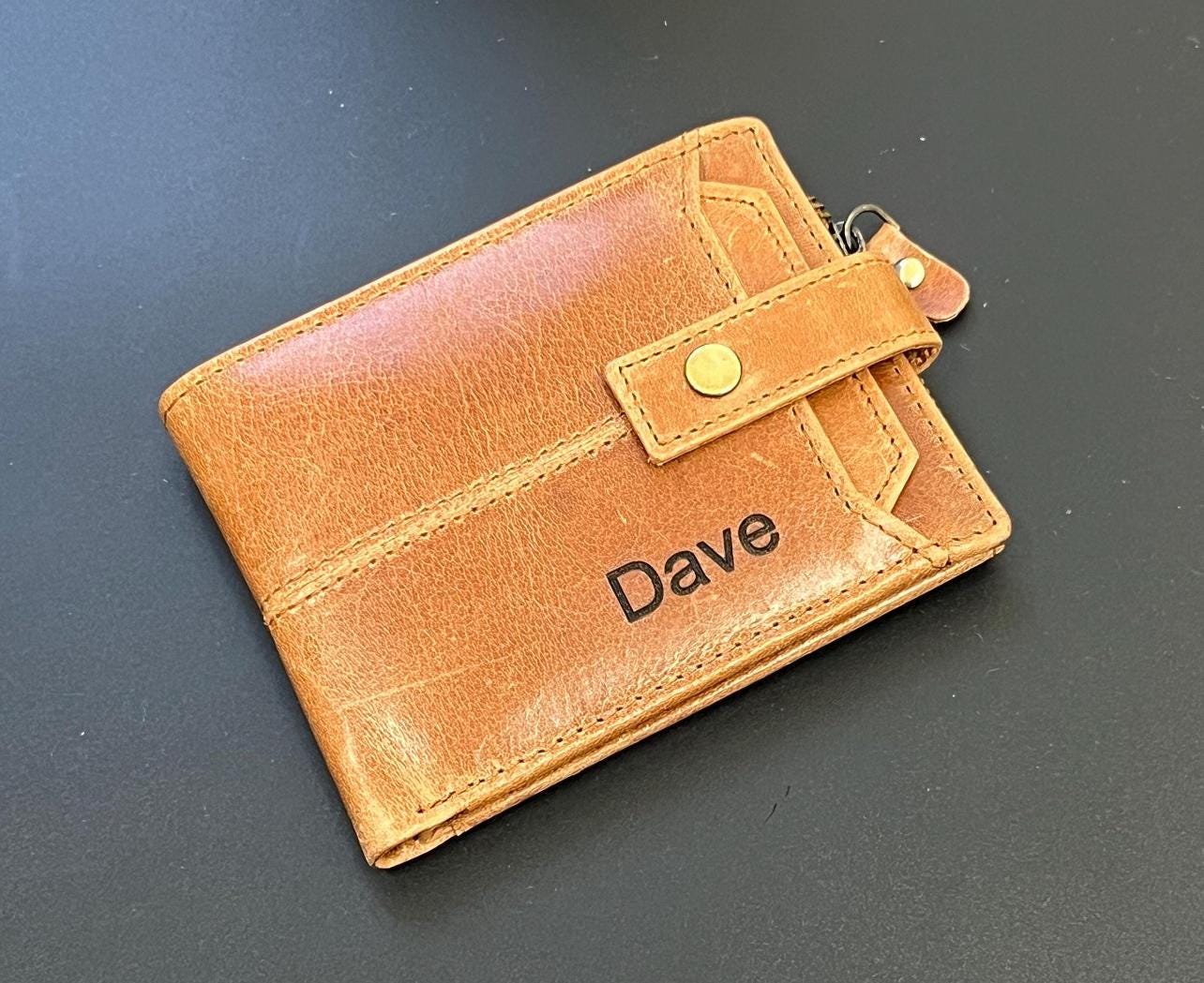 Personalised Leather Wallet For Men | Engrave Name, Initials, Logo , Message on Wallet | Custom Personalized Gift | Christmas Gift For Him