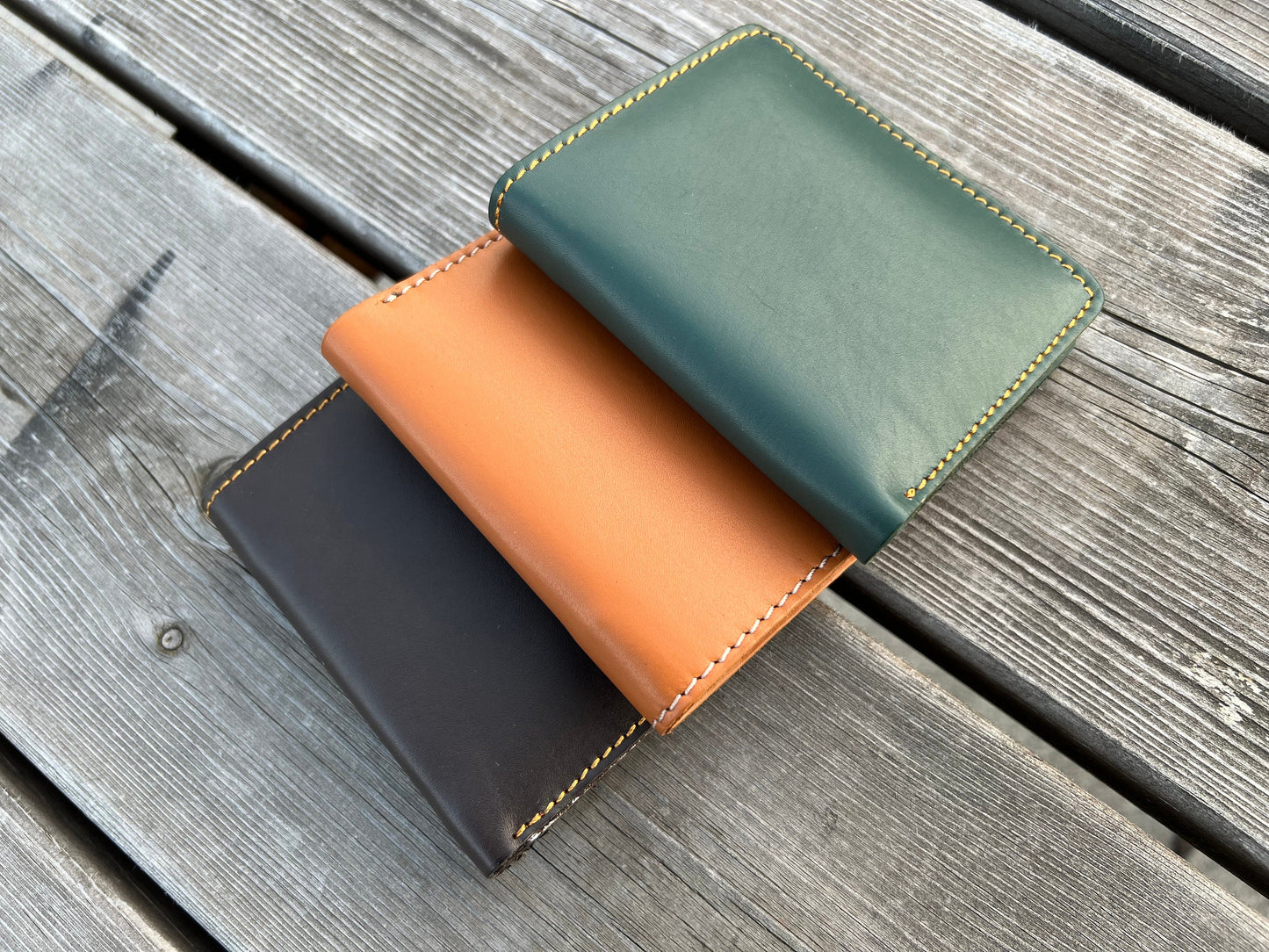 Multocolor Leather Handmade Wallet for Men Women, Genuine Leather Men's Wallet Super Slim Ultra Thin Unisex Wallet