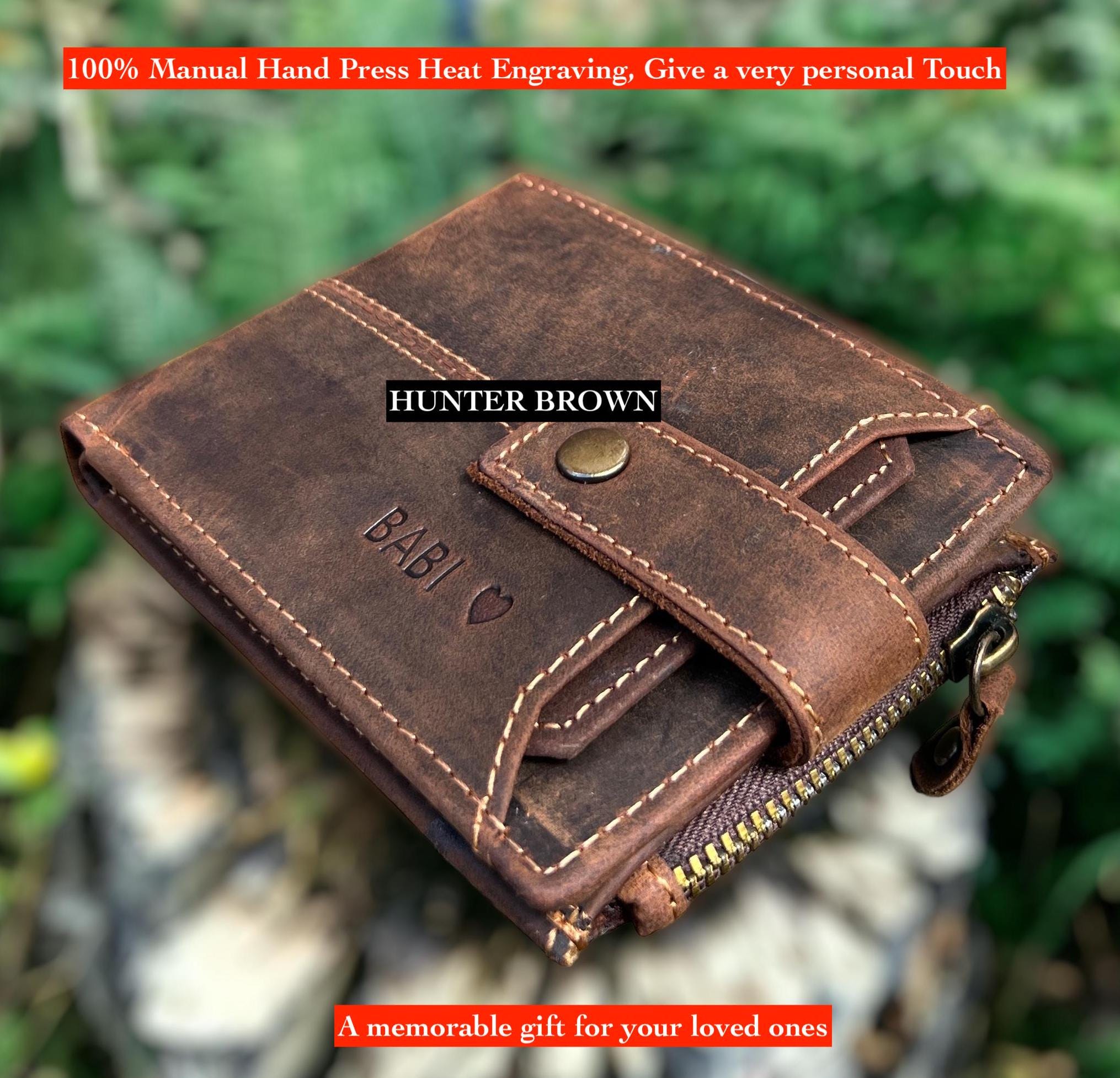 Personalised Handmade Leather Wallet, RFID Safe 100% Real Leather Wallet, Hustler Unique Wallet, Anniversary, Birthday Gift, Gift For Him