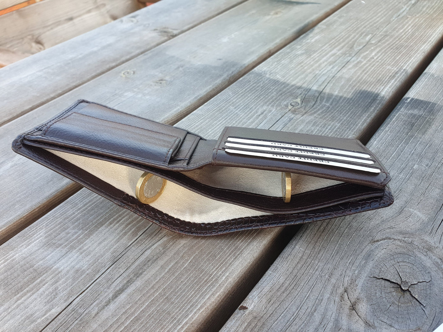 Brown Crocodile Immitate 100% Real Leather Wallet for Men | Men's Slim Coin Pocket Wallet | Premium Gif Packed | Worldwide Free Delivery