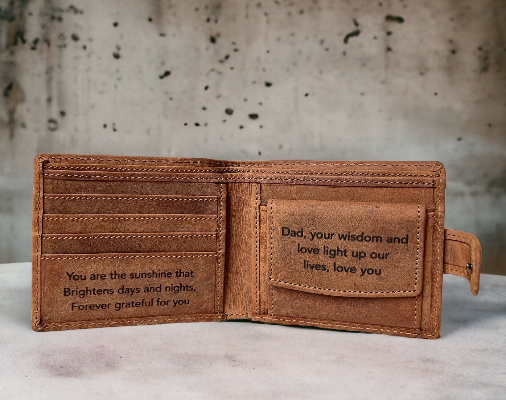 Personalised Gift Men Wallet | Men's Leather Wallet | Custom Personalized Real Leather Wallet, Christmas, Birthday, Anniversary Gift for Dad