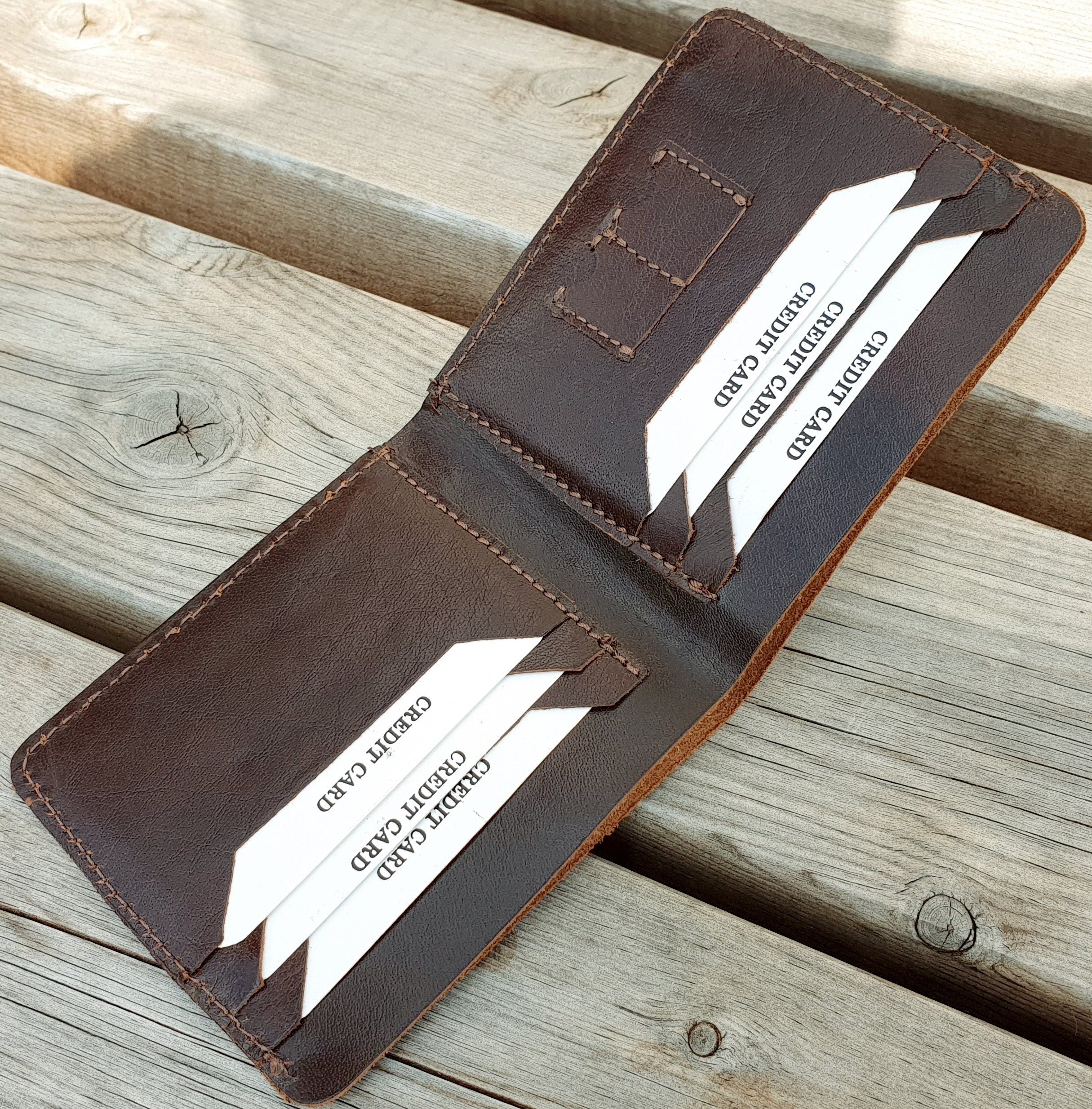 Handmade Purely From Leather, Ultra Slim Wallet Credit Card Holder | RFID Real Laether Super Slim Wallet, Perfect For Gift, Gift Bag Packed
