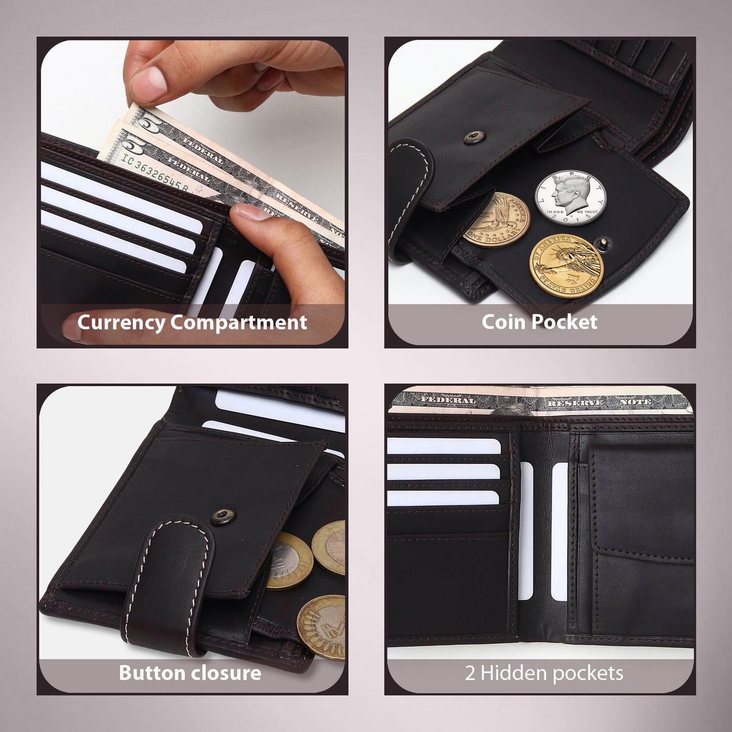 Personalised Christmas Gift For Father Brother Son Husband | Custom Engraved Real leather Wallet For Men | Birthday Anniversary Gift For Men