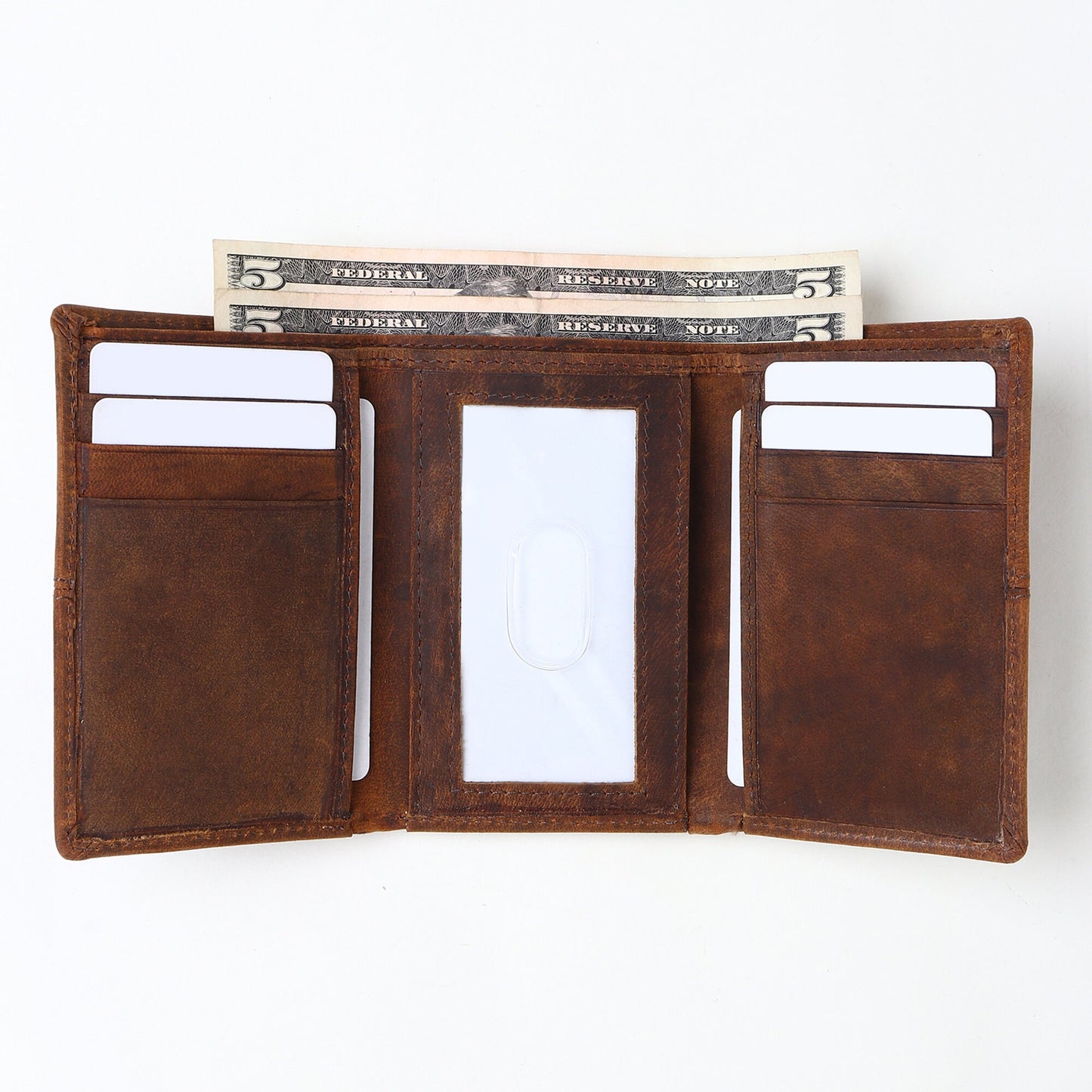 Personalised Men's Wallet | Real Leather Wallet For Men | Trifold Aged Leather Wallet | Anniversary Gift, Father's Day Gift | Christmas Gift