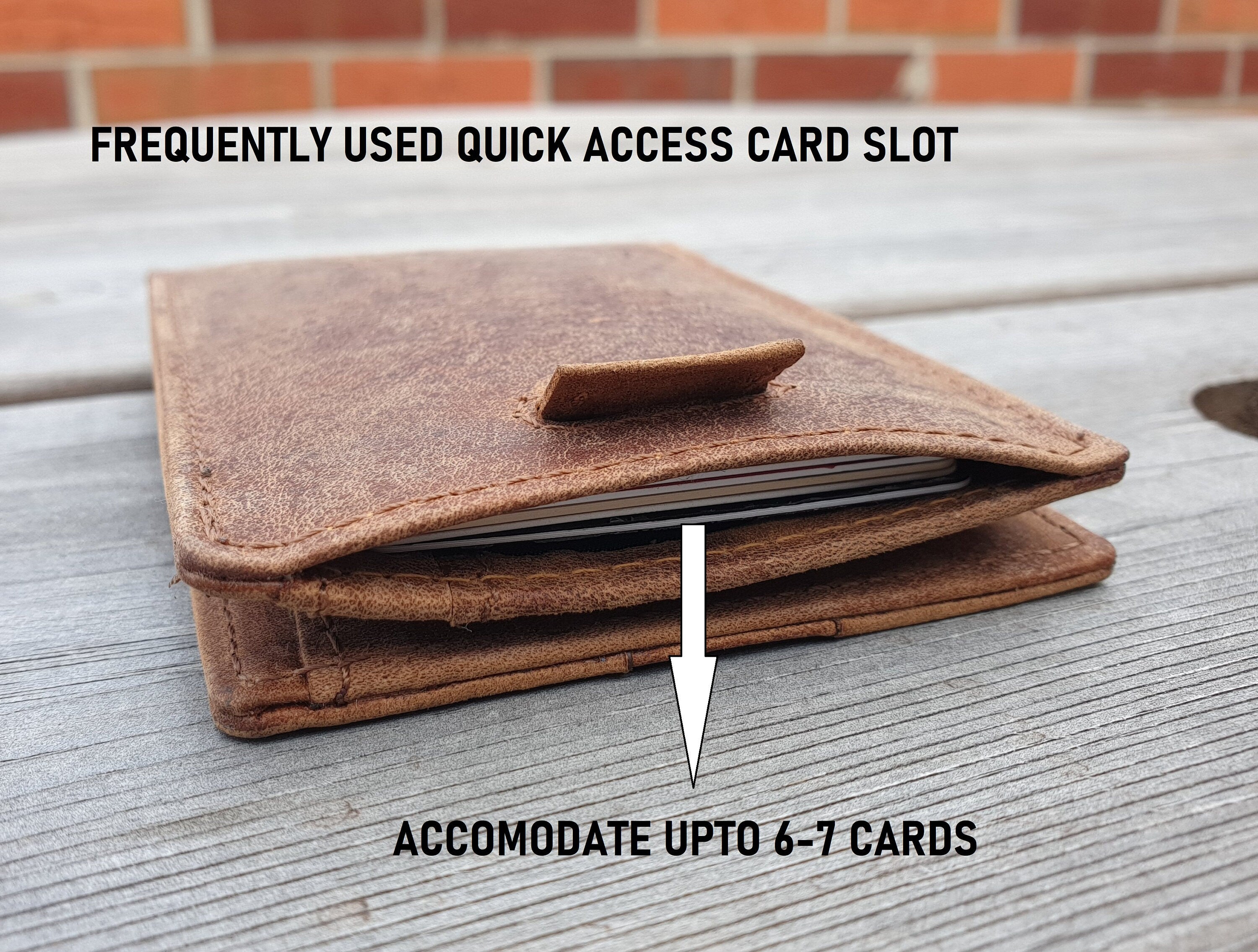 Handmade Real Leather Wallet | Slim Credit Card Cash Wallet | Engrave Name or Initials |Perfect Gift