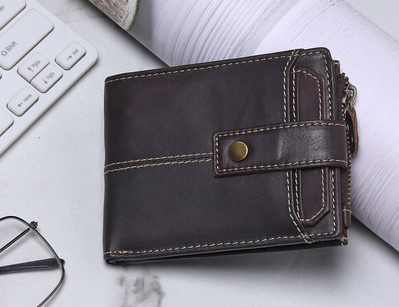 Christmas Gift For Him | Personalized Mens Leather Wallet | Custom Personalised Real leather Wallet for Men | Gift For Dad | Birthday Gift