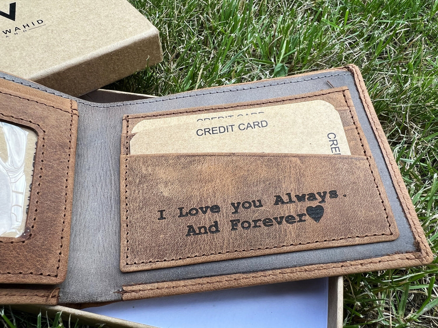 Personalised Wallet, Leather Wallet, Slim Wallet, Engraved Wallet, Husband Anniversary Gift, Father's Day Gift, Birthday Gift, Gift Boxed