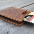 Handmade Real Leather Wallet | Slim Credit Card Cash Wallet | Engrave Name or Initials |Perfect Gift