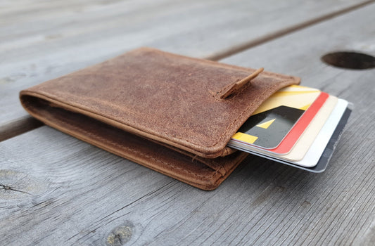 Handmade Real Leather Wallet | Slim Credit Card Cash Wallet | Engrave Name or Initials |Perfect Gift