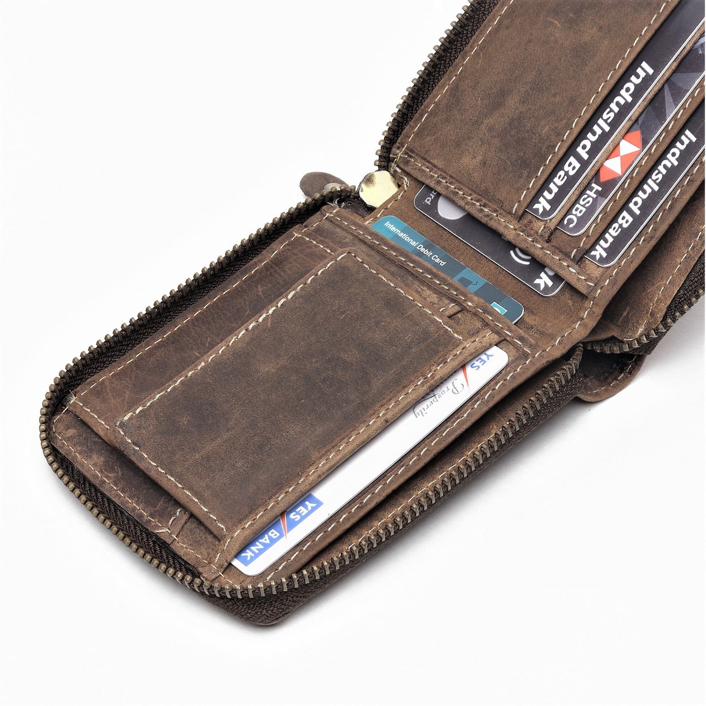 Handmade Leather Wallet | Unisex Zipper Wallet | RFID Men's Woman's Wallet | Perfect for Birthday Anniversary, Father’s Day Groomsmen Gift