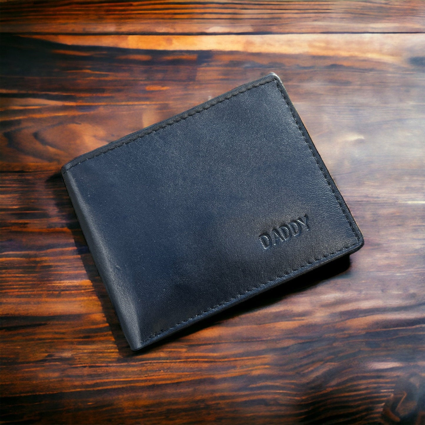 Personalised Black Soft Leather Wallet | Gift For Dad | Perfect Gift For Husband, Low Price High Quality Christmas Gift For Men, Gift Bagged