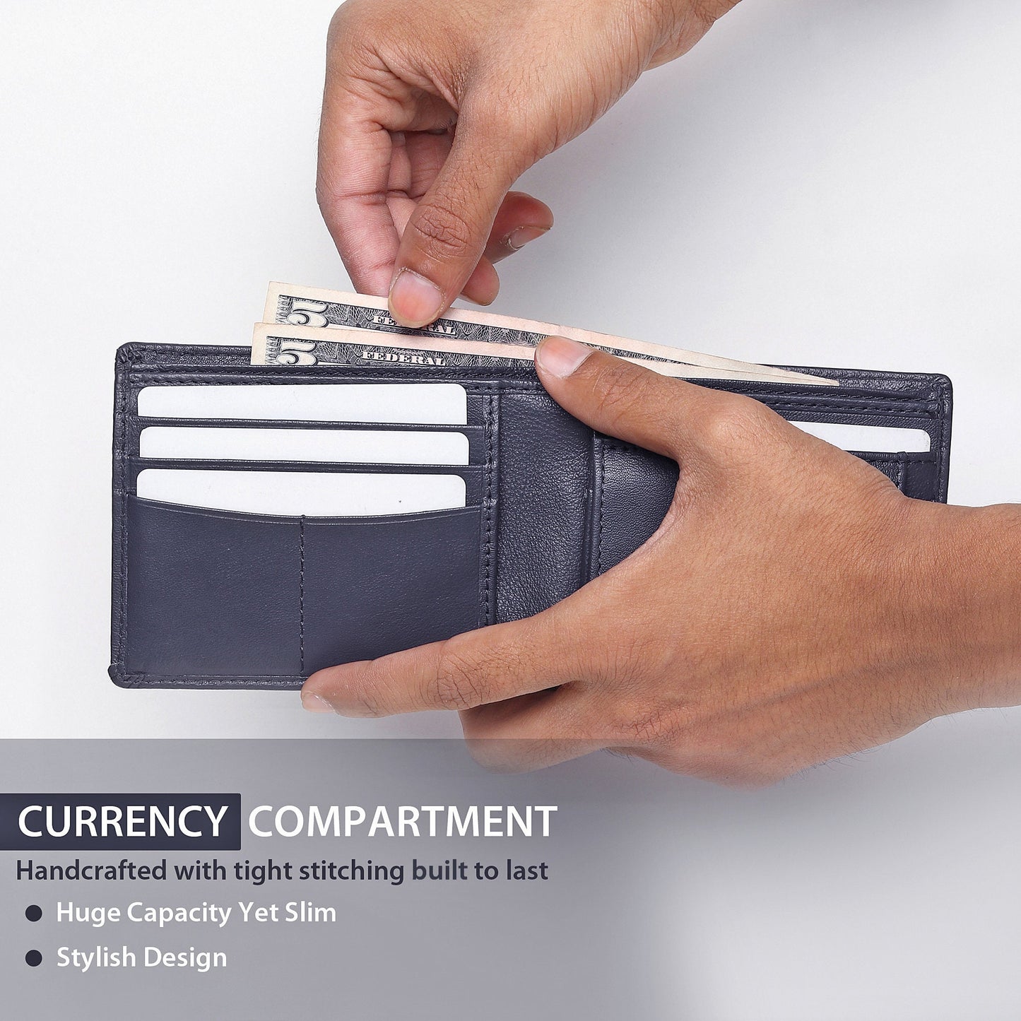 Personalized Soft Leather Men's Wallet | Custom Engraved Real Leather Wallet For Men | Christmas, Birthday, Anniversary Gift For Men