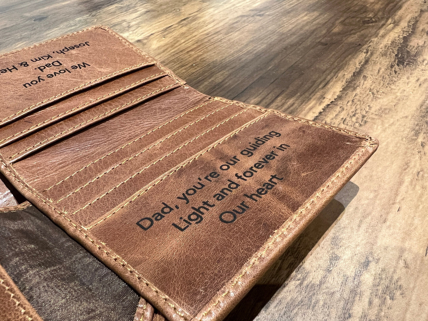 Personalised Handmade Mens Wallet | Real Leather Small Wallet | Engrave Name Message and Photo On the Wallet | Gift For Dad | Groomsmen Gift