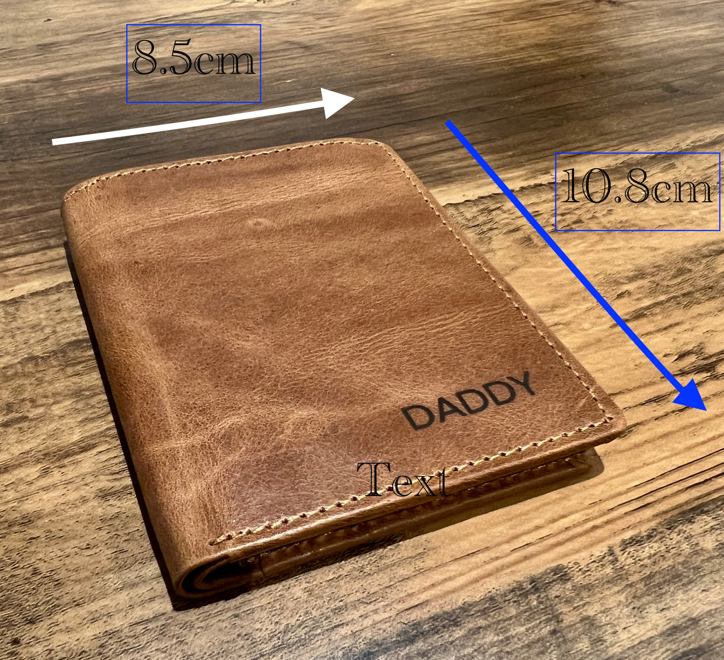 Personalised Handmade Mens Wallet | Real Leather Small Wallet | Engrave Name Message and Photo On the Wallet | Gift For Dad | Groomsmen Gift
