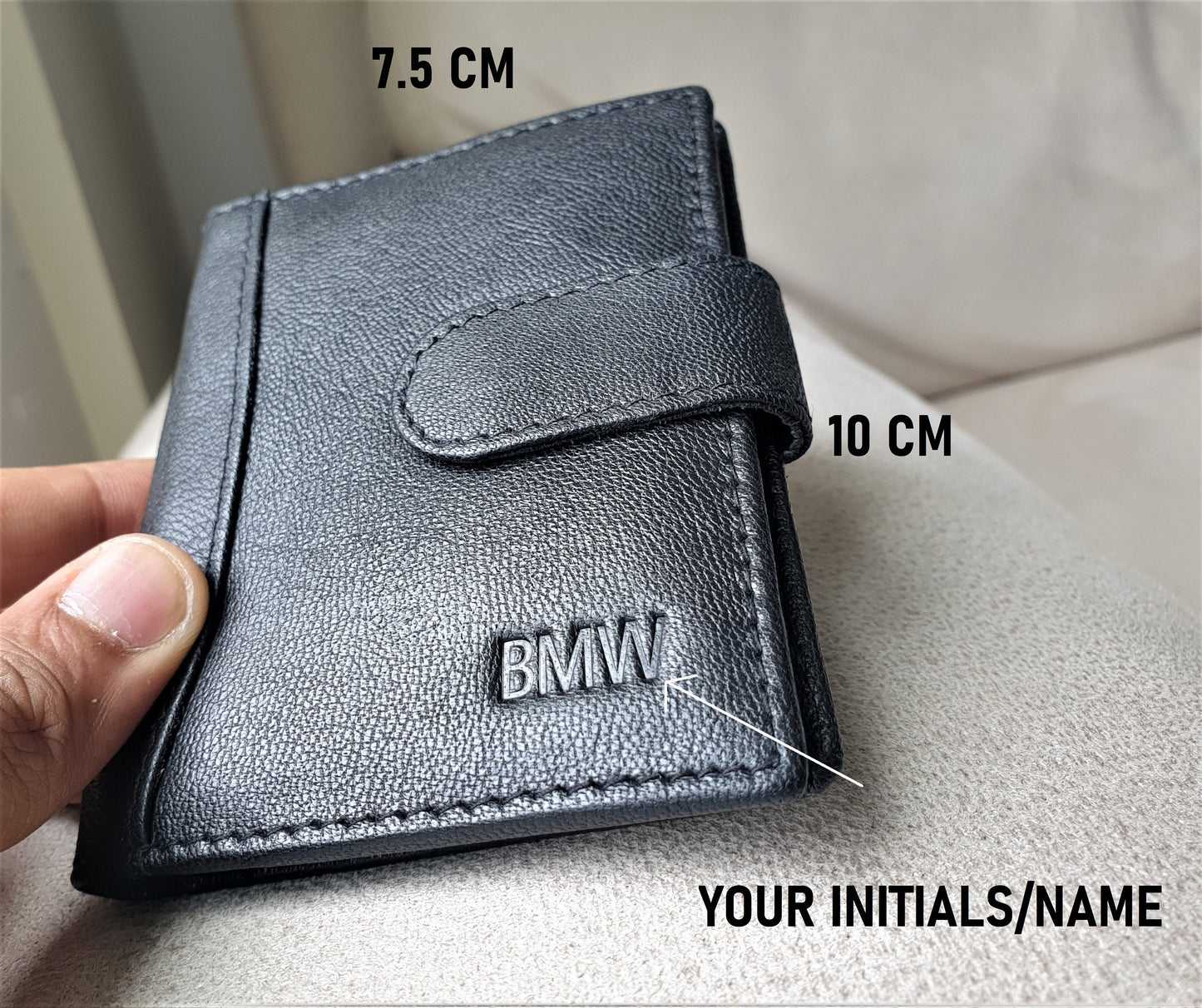 Personalised Men Girls Black 100% Real Leather Credit Card Wallet, Soft Leather Card Holder, RFID Safe Super Strong Removable Sleeve Wallet