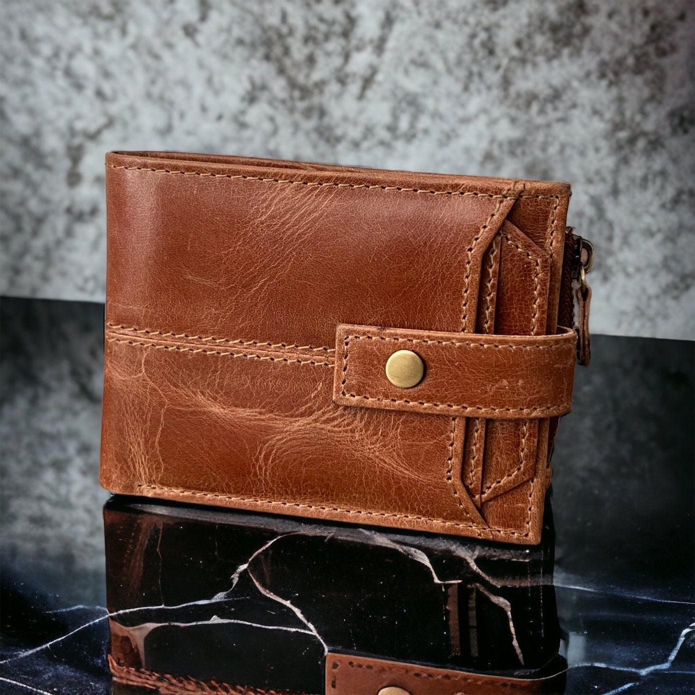 Personalised Gift for Him | RFID Handmade Real Leather Men's Wallet | Anniversary, Birthday, Groomsmen Gift | Christmas Gift | Gift For Dad