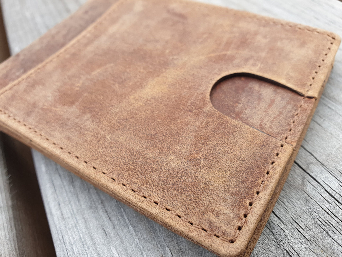 Handmade Real Leather Wallet | Slim Credit Card Cash Wallet | Engrave Name or Initials |Perfect Gift