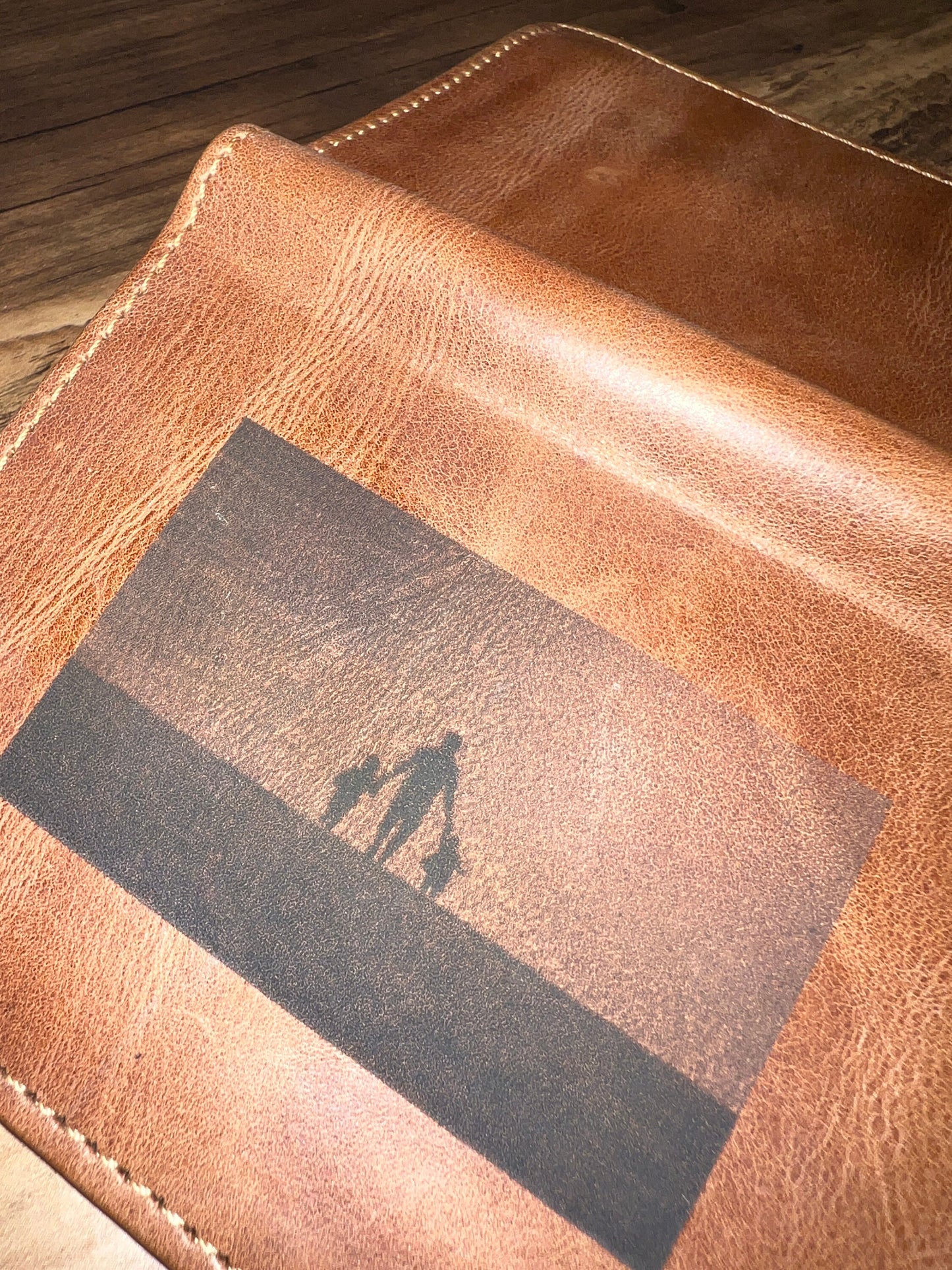 Personalised Handmade Mens Wallet | Real Leather Small Wallet | Engrave Name Message and Photo On the Wallet | Gift For Dad | Groomsmen Gift