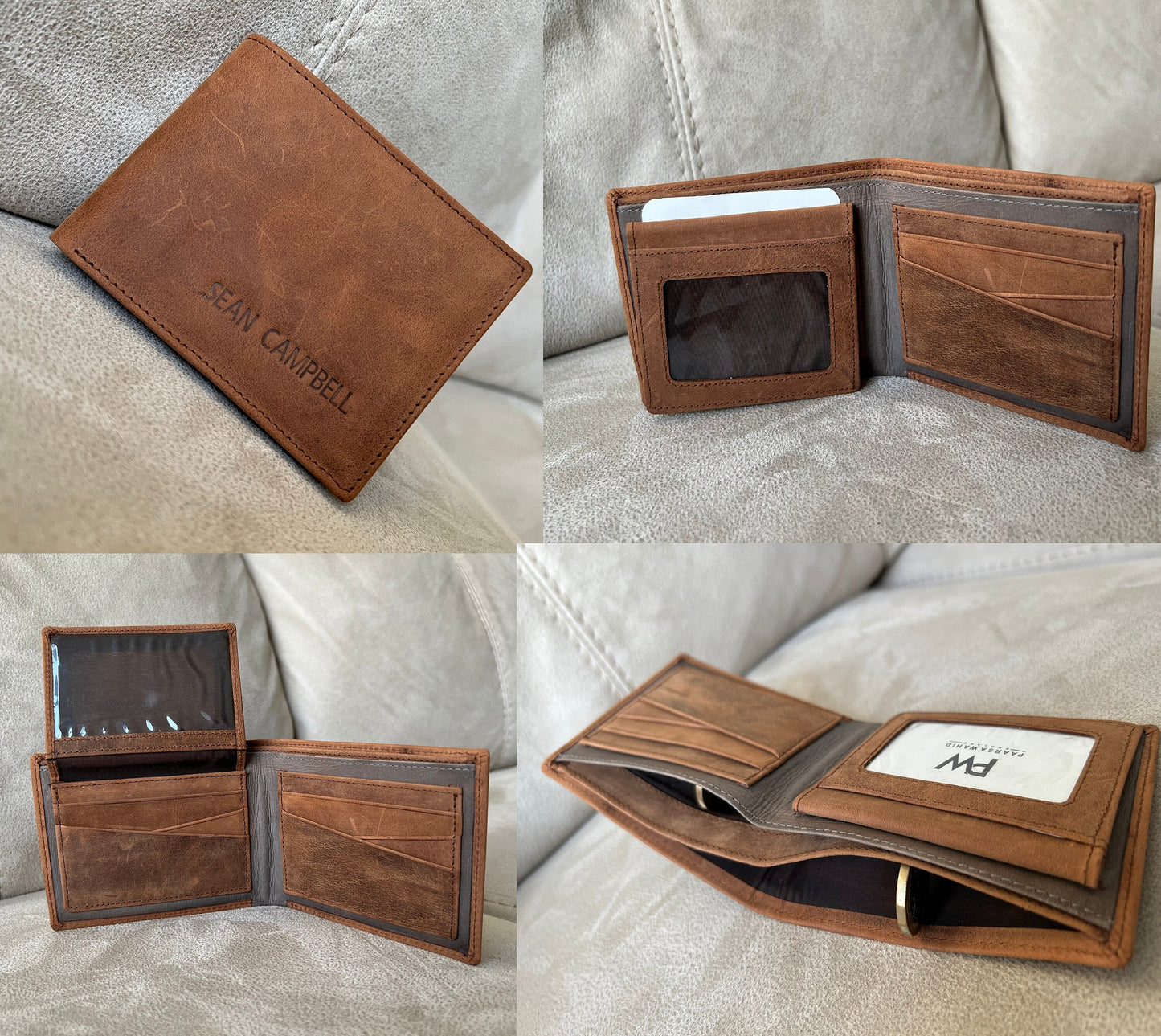 Handmade Personalised Real Leather Wallet For Men | Minimalist Genuine Leather Wallet | Engraved Gift Birthday Gift | Gift Boxed