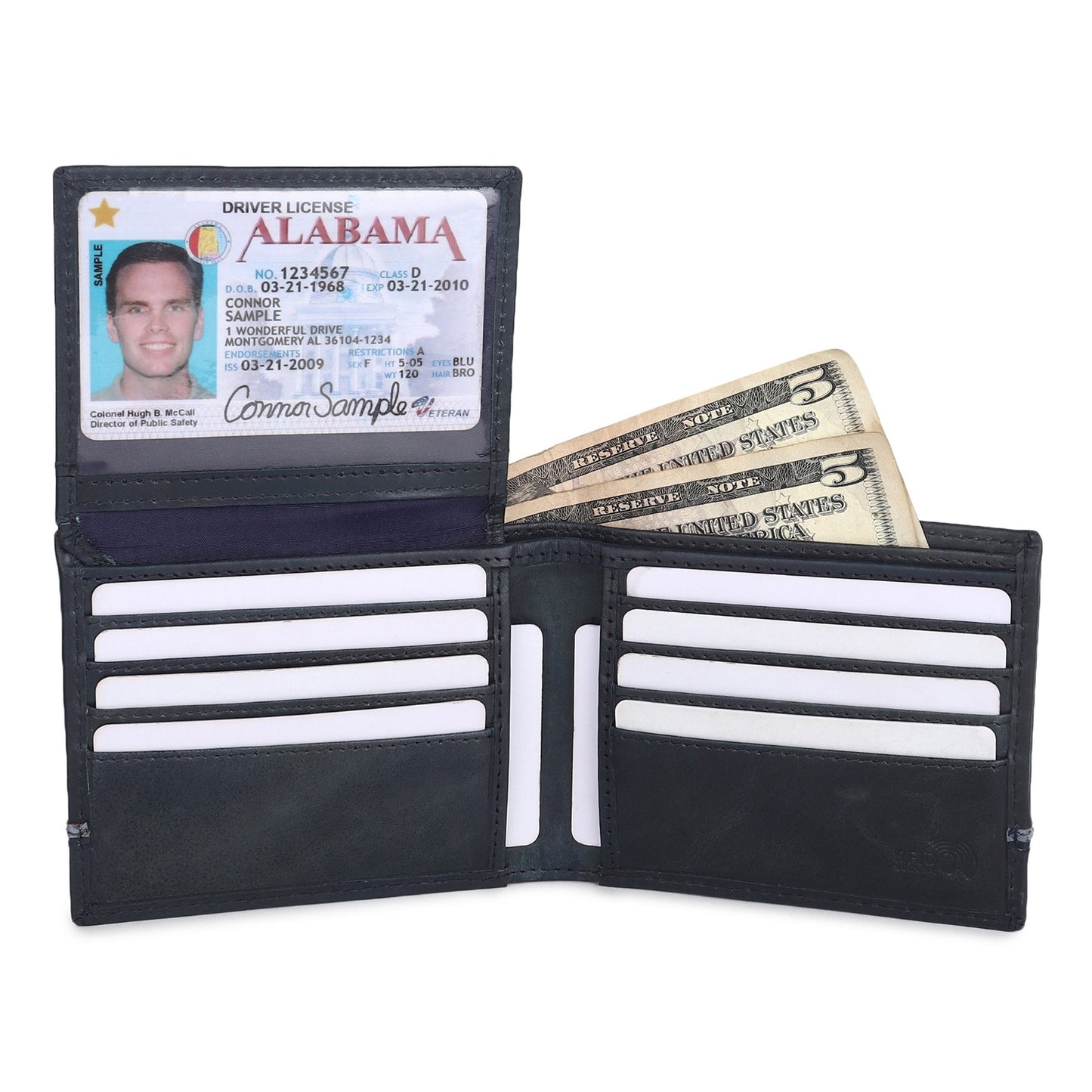 Handmade Navy Blue Real Leather Wallet for Men | Personalised Gift For Dad | Christmas Gift for Son | Birthday, Anniversary Gift For Men