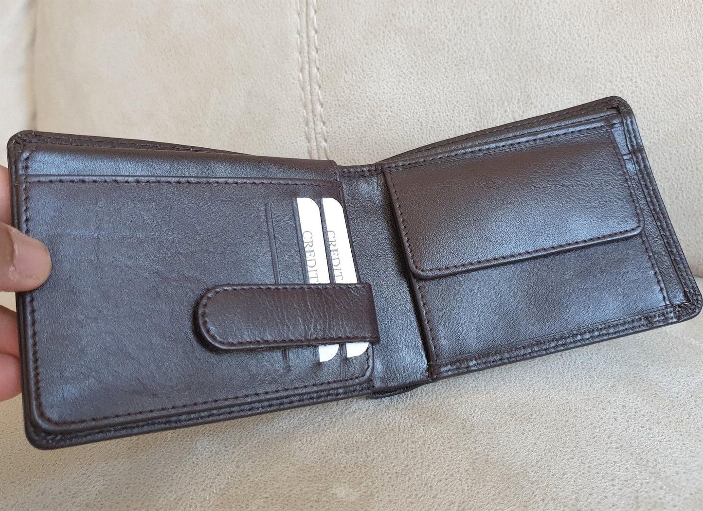 Personalised Brown Handmade Soft Smooth Real Leather Wallet For Men | Cash, Credit Card, Coin Pocket Bifold Leather Wallet