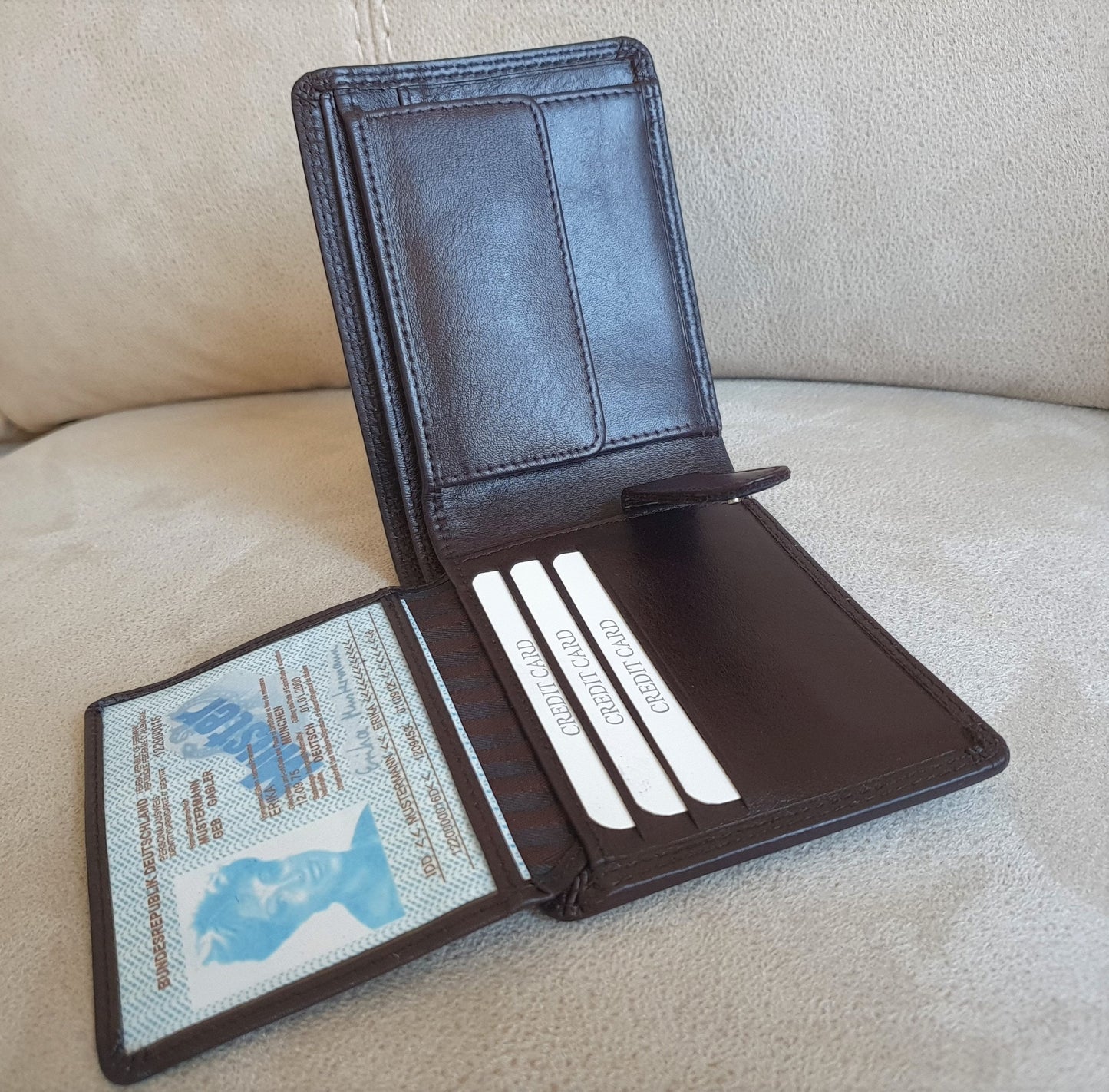 Personalised Brown Handmade Soft Smooth Real Leather Wallet For Men | Cash, Credit Card, Coin Pocket Bifold Leather Wallet