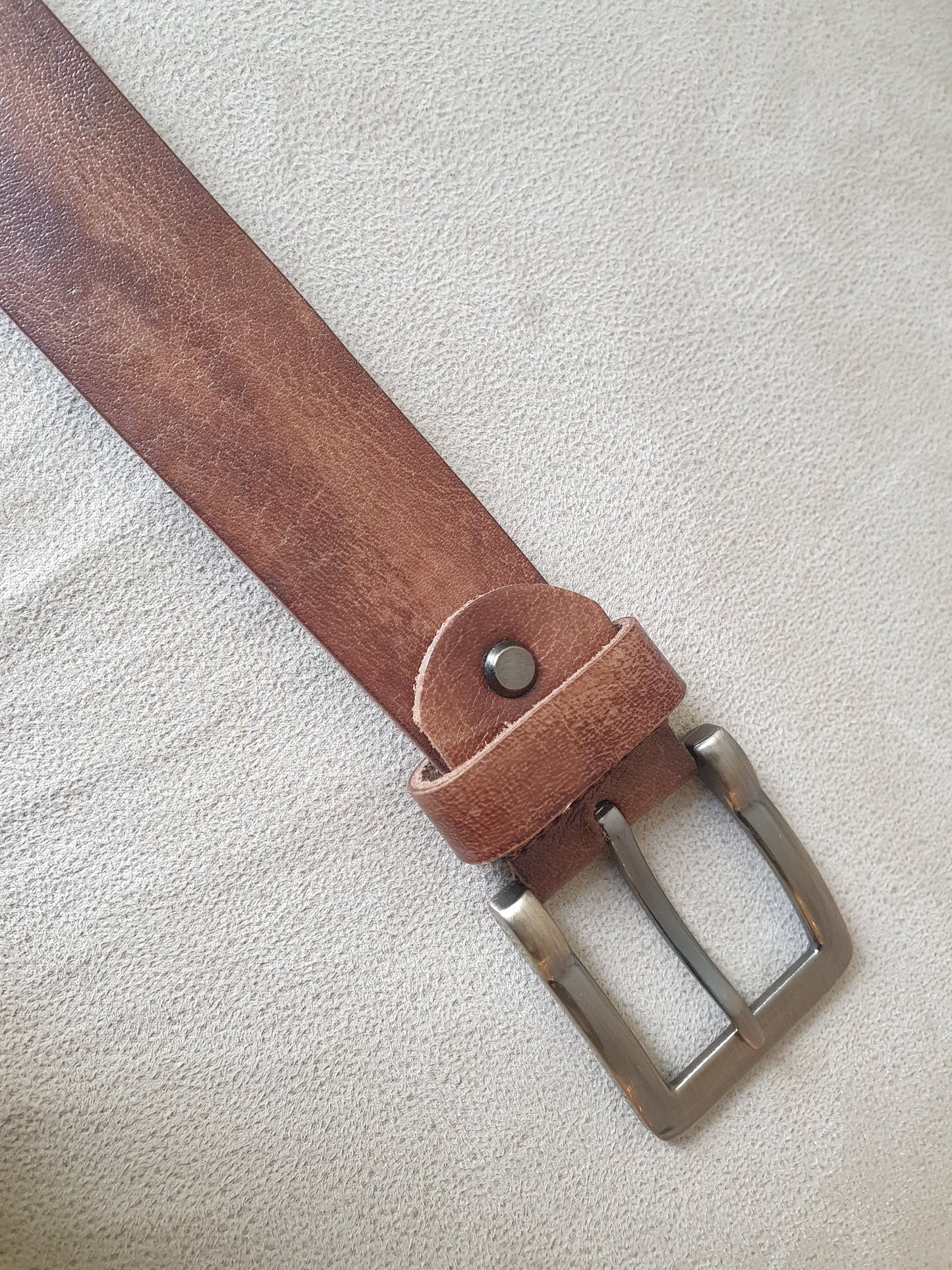 Personalised Hand stitched Full Grain Men's Leather Belt | 100% Real Leather Belt For Men | 40 mm Wide | Alloy Buckle | Handmade Gift Bag