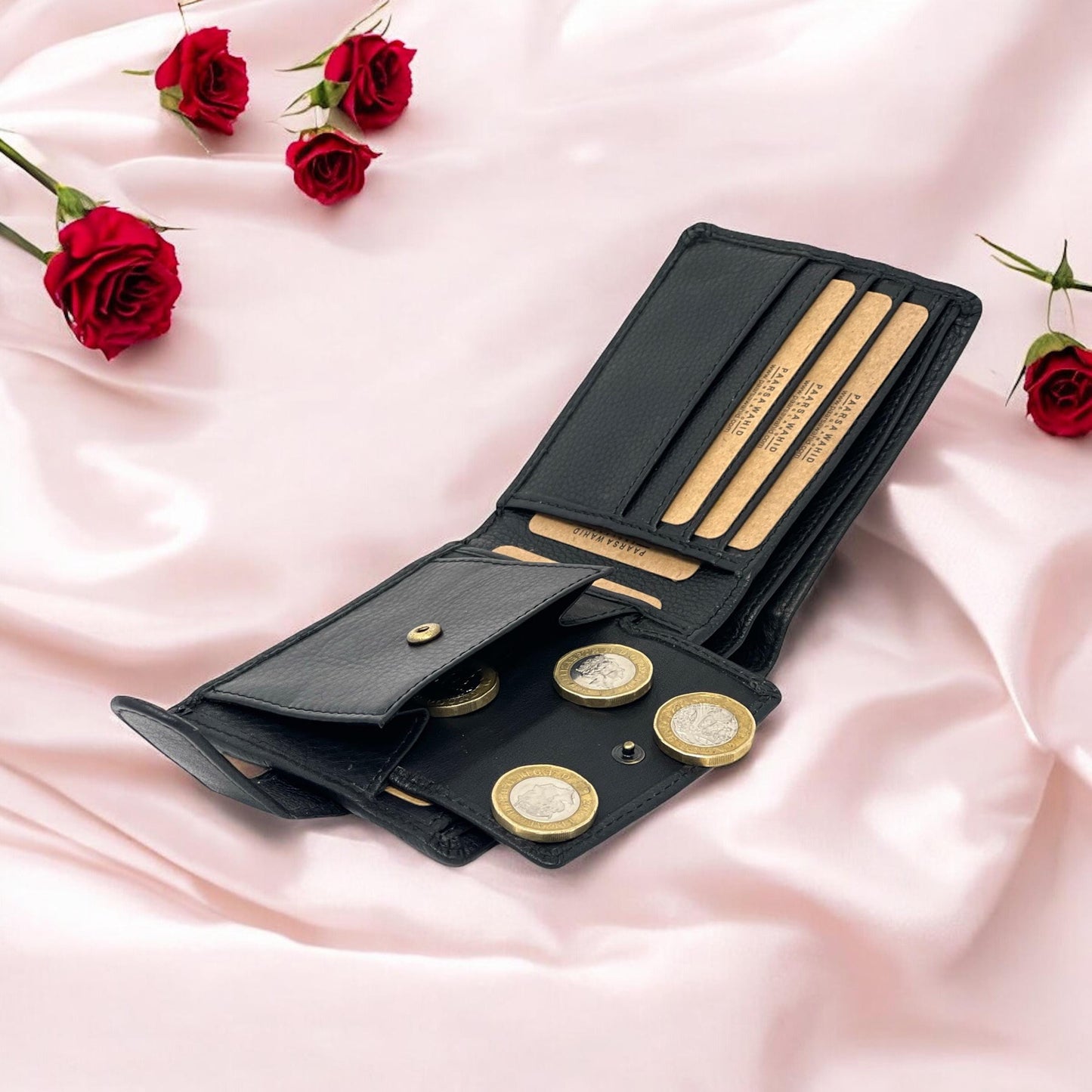 Personalised Leather Wallet | Custom Engraved RFID Wallet | Gift for Him | Birthday, Anniversary, Groomsmen, Dad | Optional Wooden Gift Box