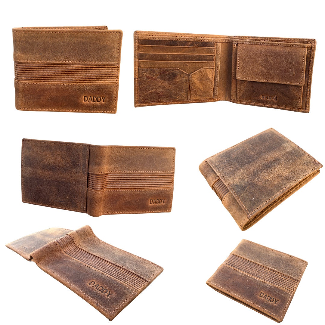 Handmade Personalised Full Grain Leather Wallet for Men | Birthday, Anniversary, Groomsmen Gift for Him | Gift For Dad | Christmas Gift