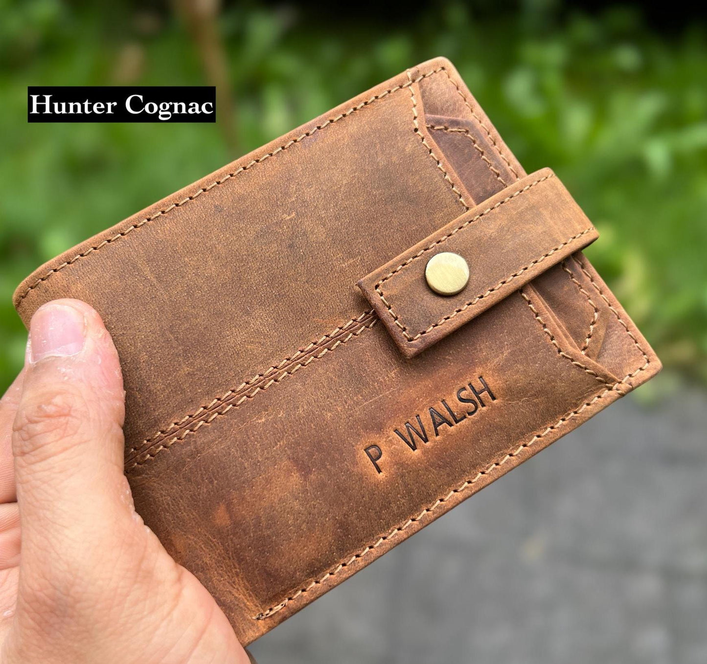 Personalised Handmade Leather Wallet, RFID Safe 100% Real Leather Wallet, Hustler Unique Wallet, Anniversary, Birthday Gift, Gift For Him