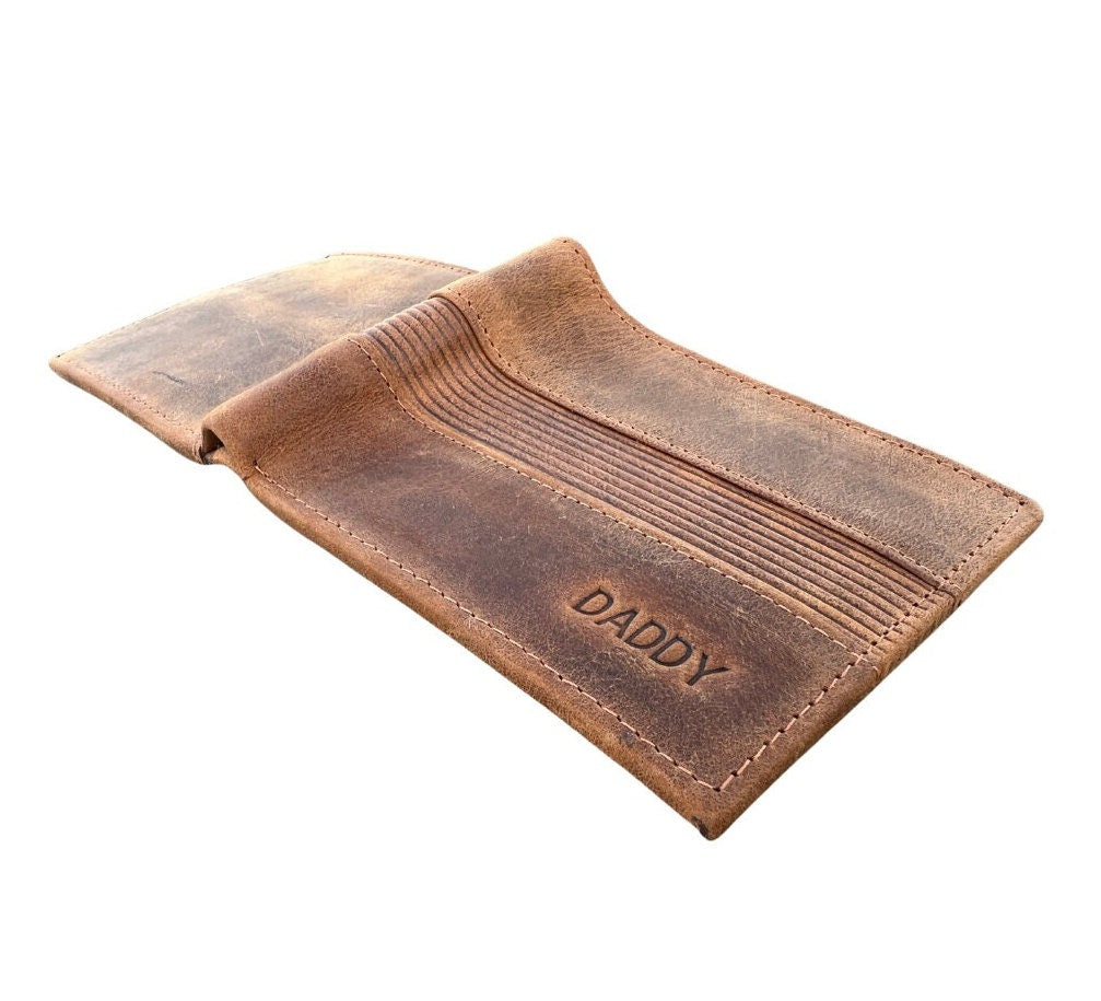 Handmade Personalised Full Grain Leather Wallet for Men | Birthday, Anniversary, Groomsmen Gift for Him | Gift For Dad | Christmas Gift