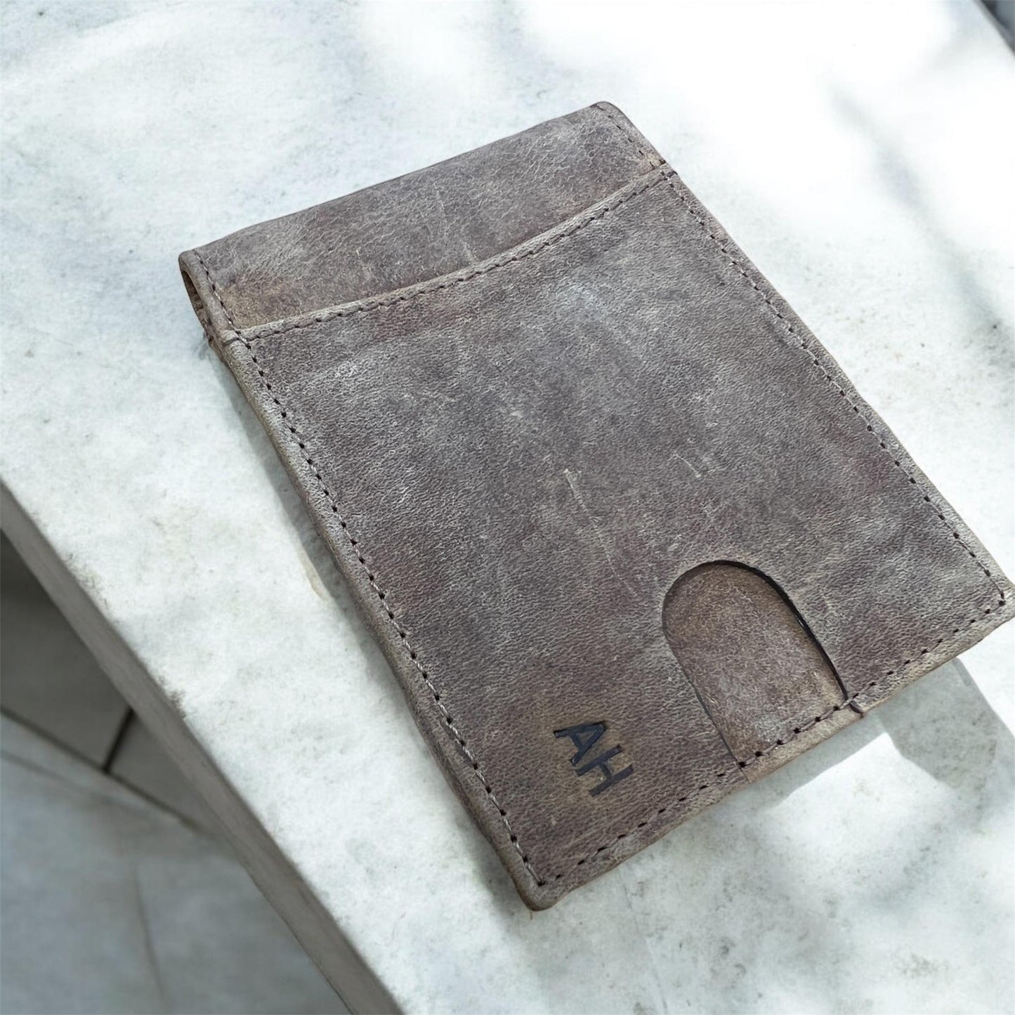 Handmade Real Leather Wallet | Slim Credit Card Cash Wallet | Engrave Name or Initials |Perfect Gift
