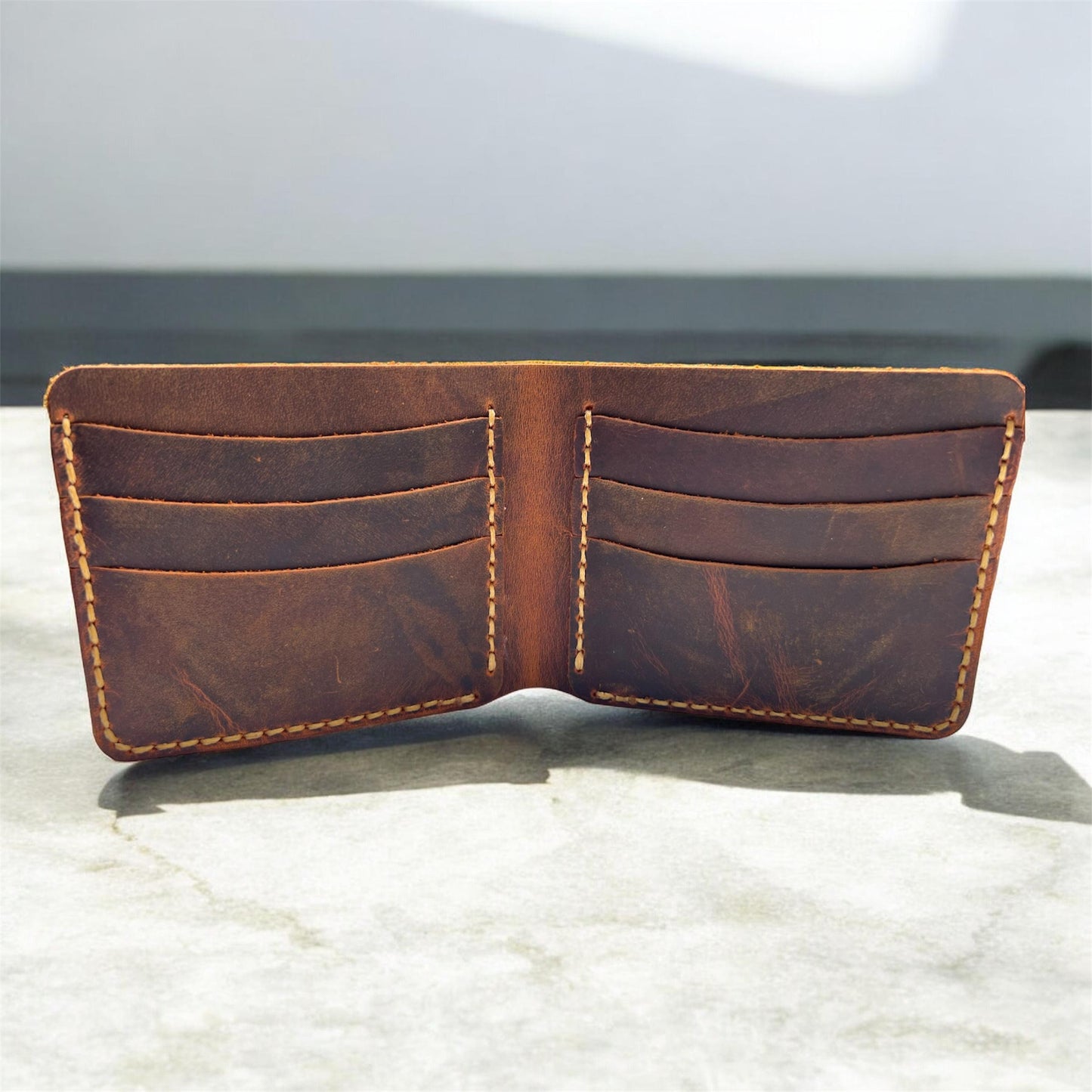 Handcrafted Best Quality Leather Wallet | Personalised Real Leather Wallet | Custom Engraved Men's Leather Wallet | Birthday, Christmas Gift