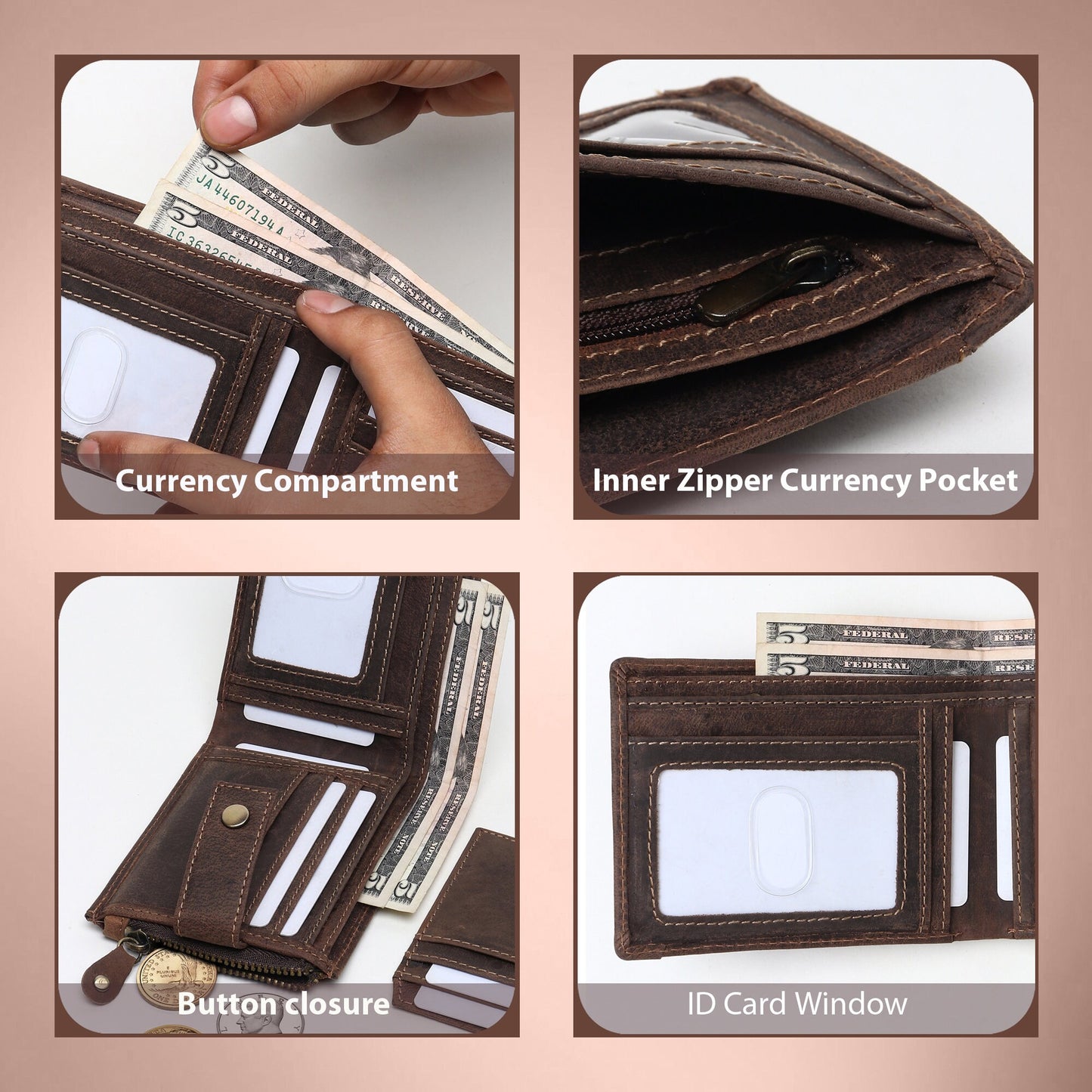 Custom Engraved Men's Leather Wallet | Personalised Gift For Men | Gift For Partner | RFID Best Quality Real Leather Wallet | Christmas Gift