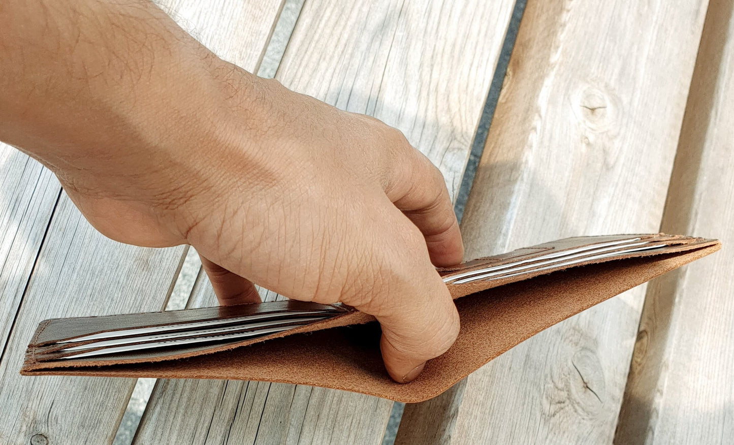 Handmade Purely From Leather, Ultra Slim Wallet Credit Card Holder | RFID Real Laether Super Slim Wallet, Perfect For Gift, Gift Bag Packed