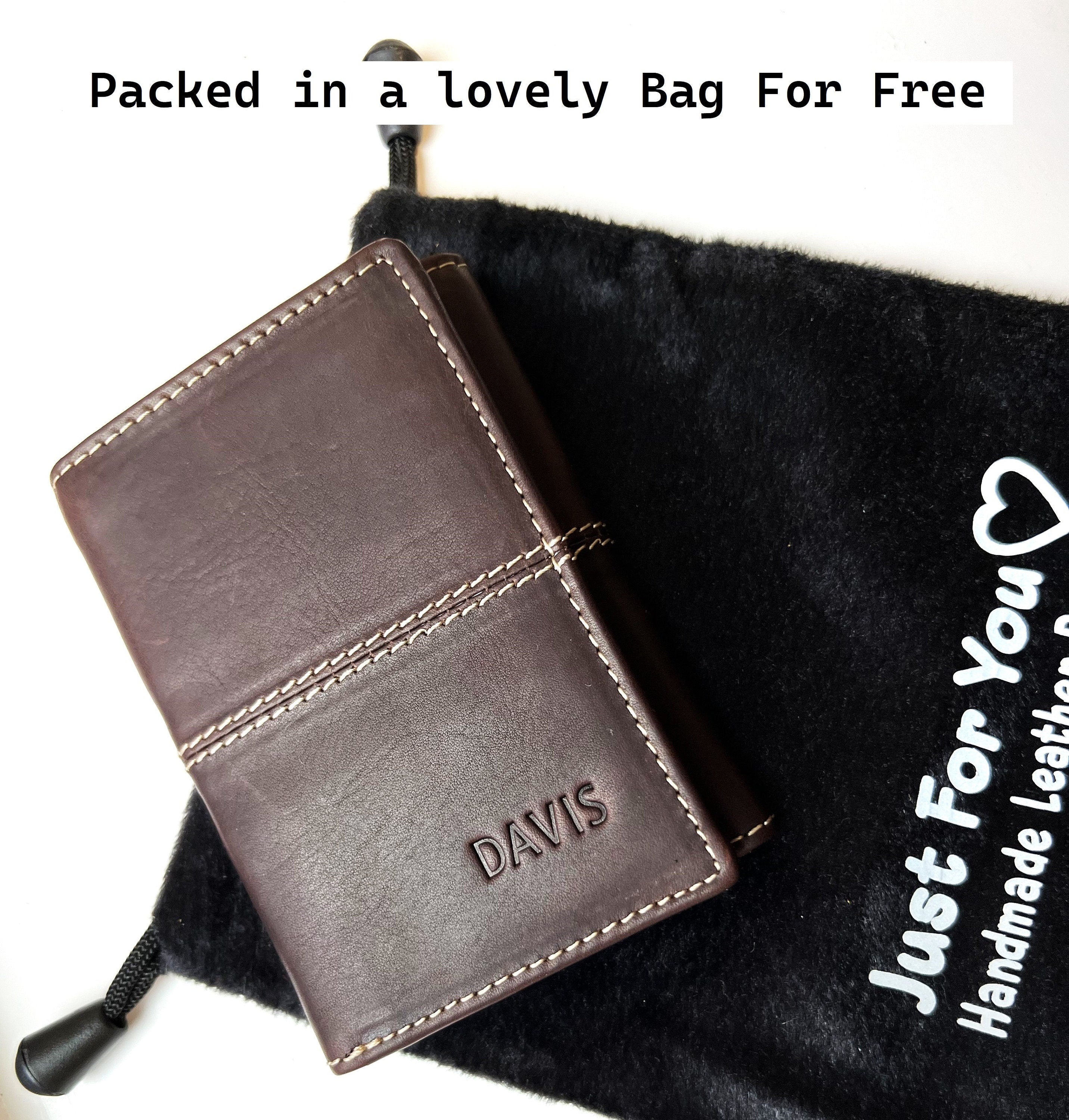 Personalised Genuine Leather 3 Fold Wallet | Handmade Trifold Wallet | Engraved Wallet | Custom Gift | Christmas Birthday Gift For Him