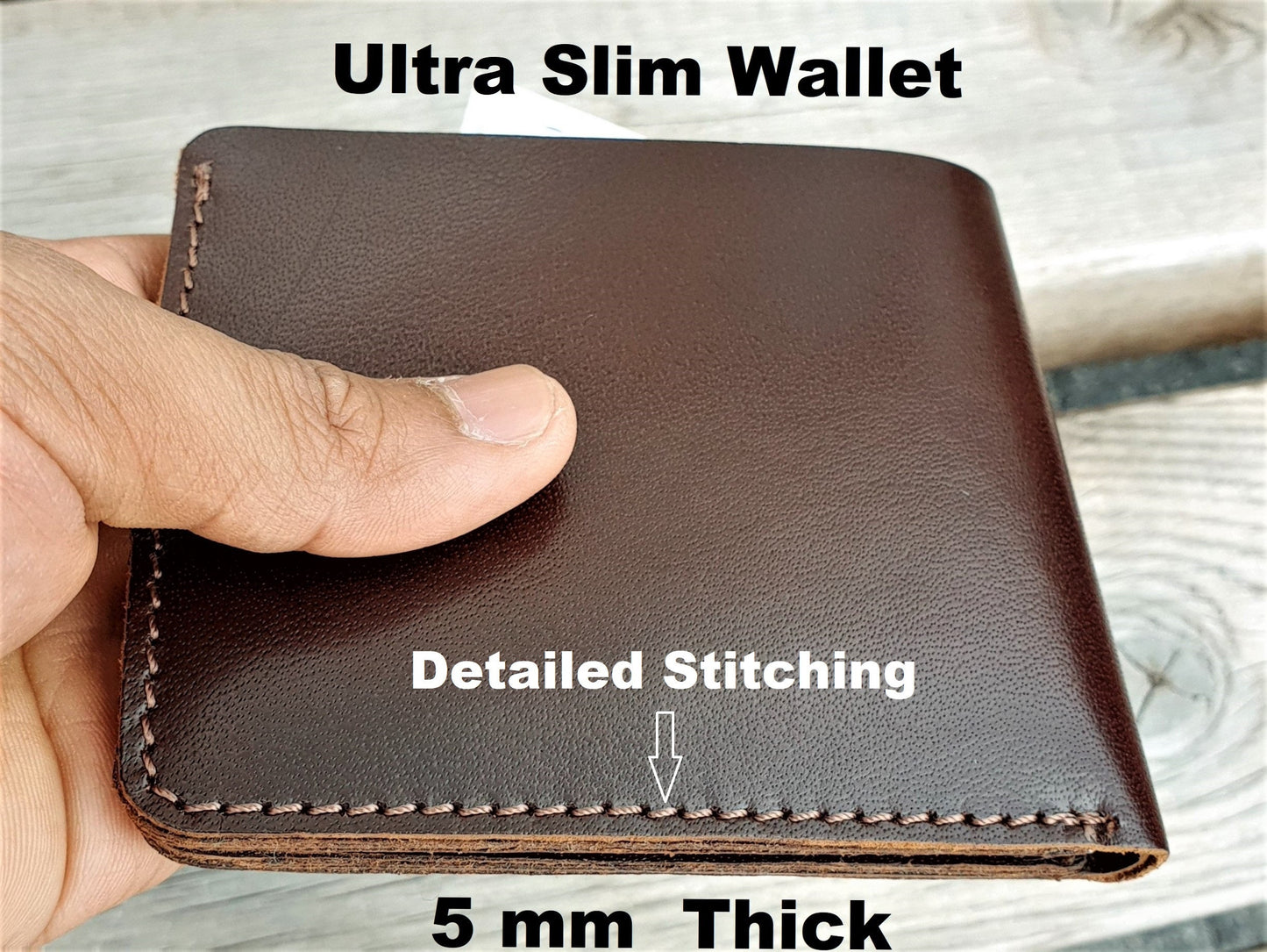 Handmade Purely From Leather, Ultra Slim Wallet Credit Card Holder | RFID Real Laether Super Slim Wallet, Perfect For Gift, Gift Bag Packed