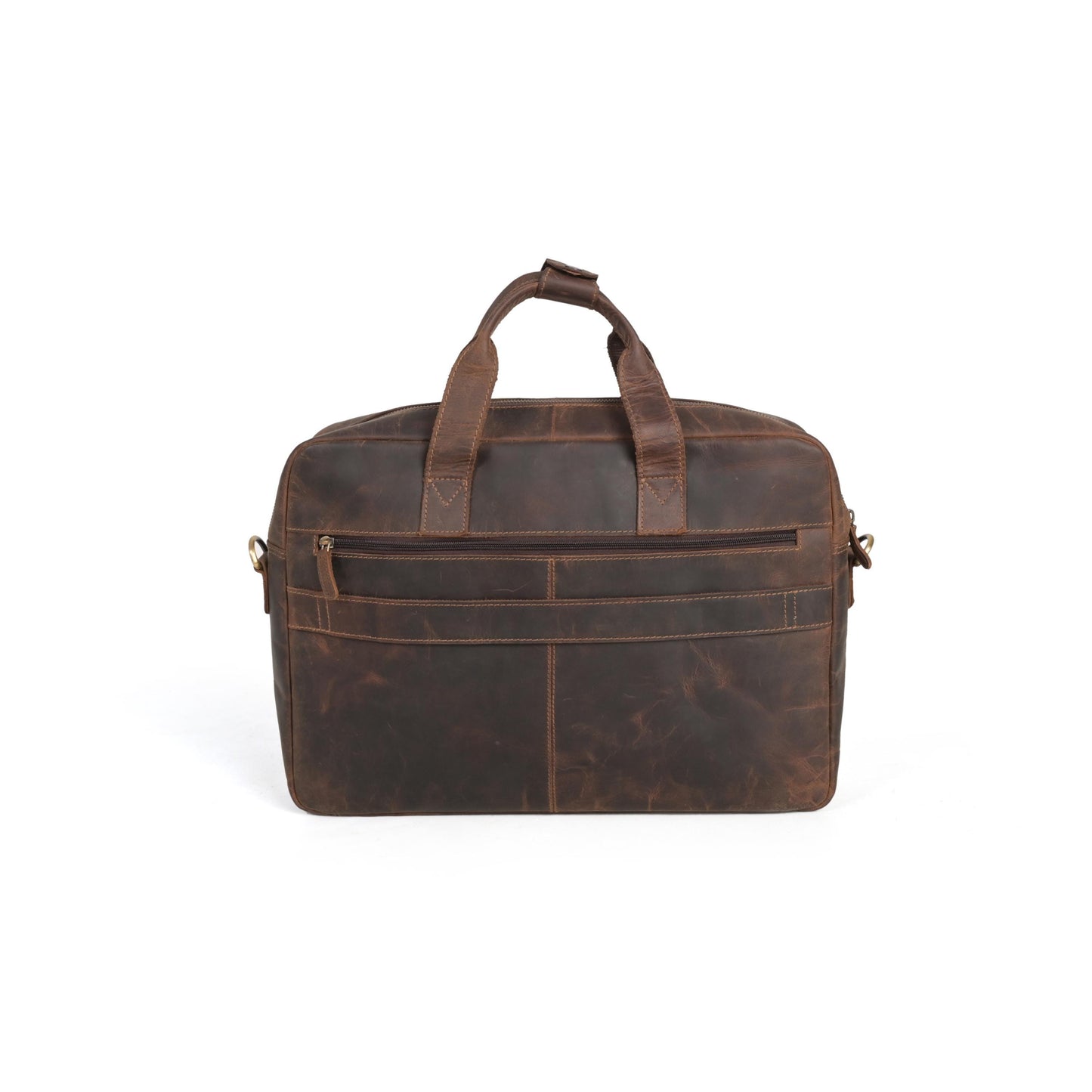 Personalised Leather Laptop Bag | 15" Vintage Briefcase with Strap