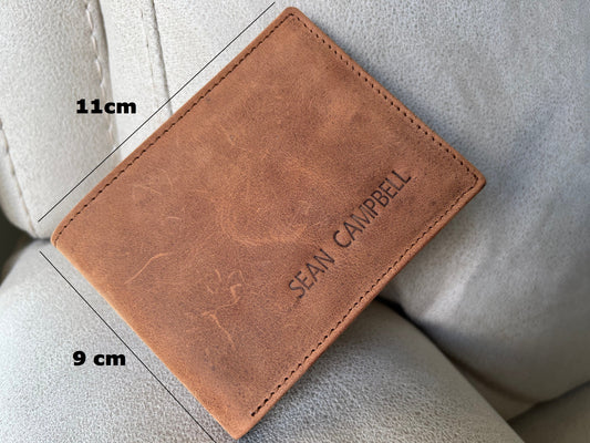 Handmade Personalised Real Leather Wallet For Men | Minimalist Genuine Leather Wallet | Engraved Gift Birthday Gift | Gift Boxed