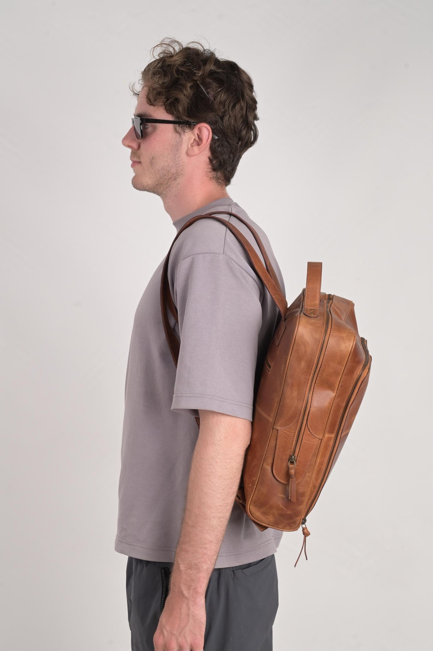 Personalised Leather Backpack, Handmade Office Laptop Bag, Work Bag, Tan High Quality Leather Bag, Gift For Him, Christmas, Anniversary Gift