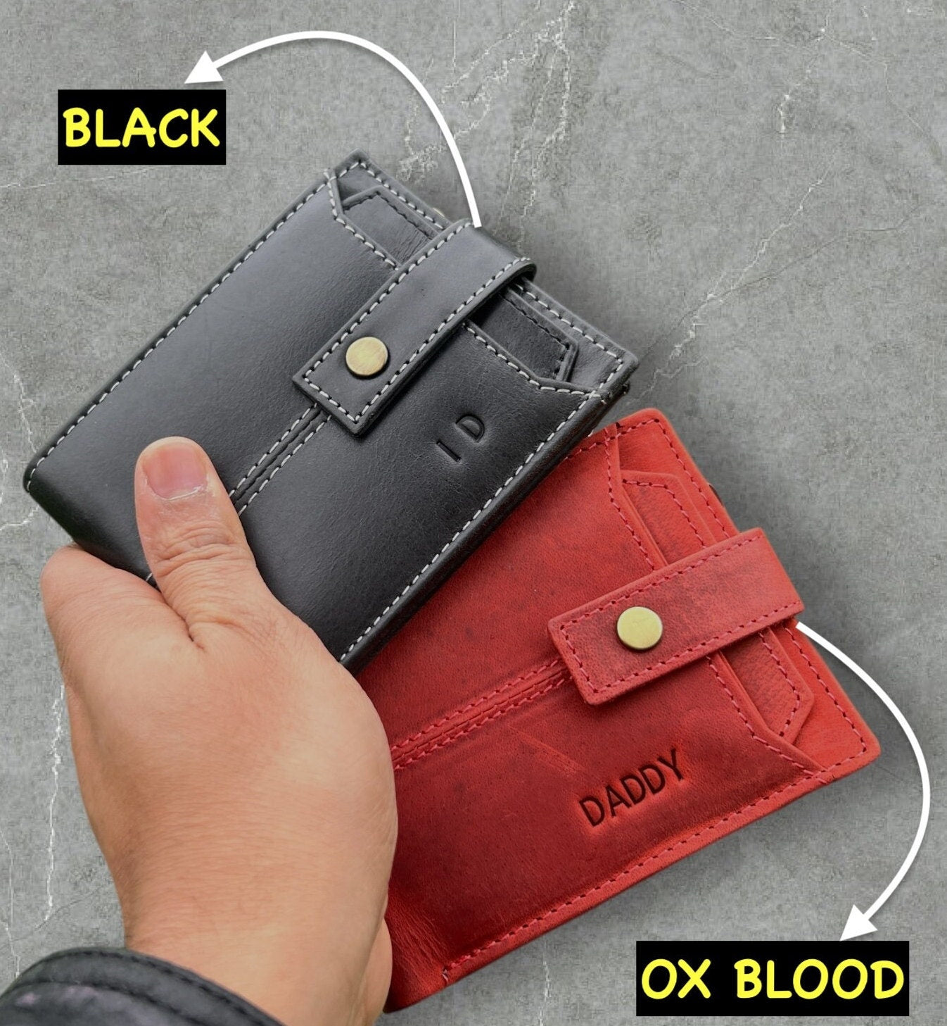 Personalised Handmade Leather Wallet, RFID Safe 100% Real Leather Wallet, Hustler Unique Wallet, Anniversary, Birthday Gift, Gift For Him