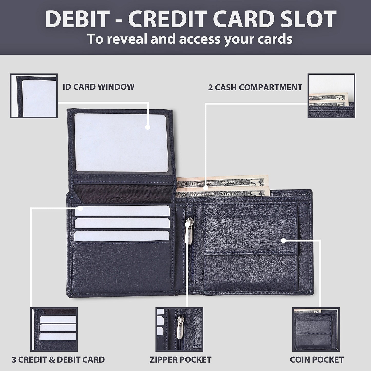 Personalised Genuine Leather Wallet For Men | Soft & Smooth Real Leather Bifold Wallet | Perfect Anniversary, Christmas Gift | Gift Boxed