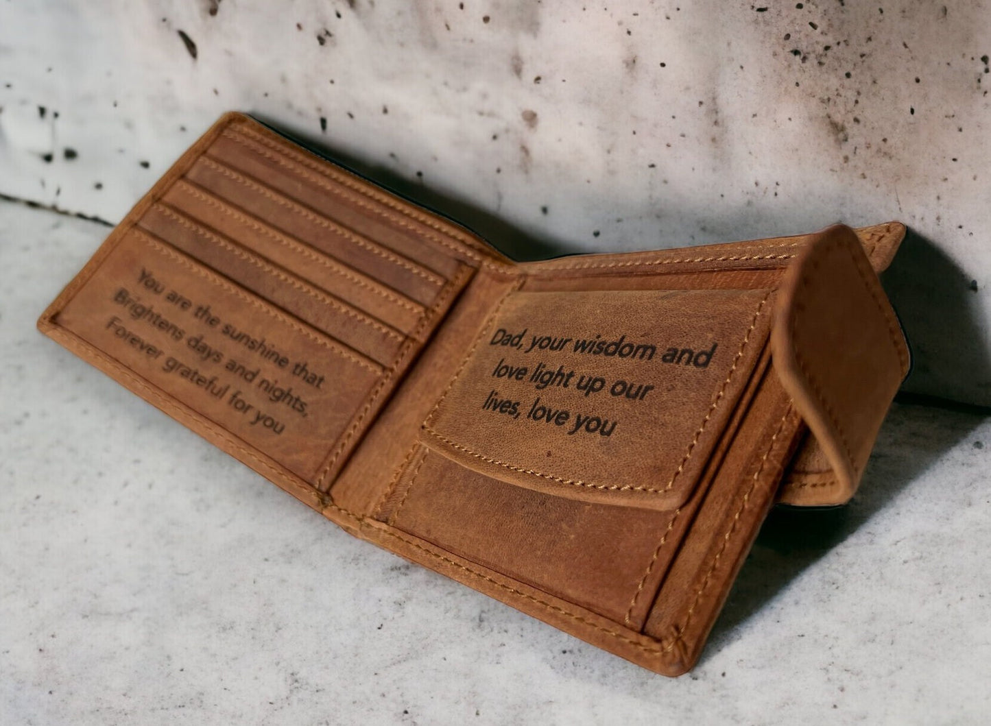 Personalised Gift Men Wallet | Men's Leather Wallet | Custom Personalized Real Leather Wallet, Christmas, Birthday, Anniversary Gift for Dad