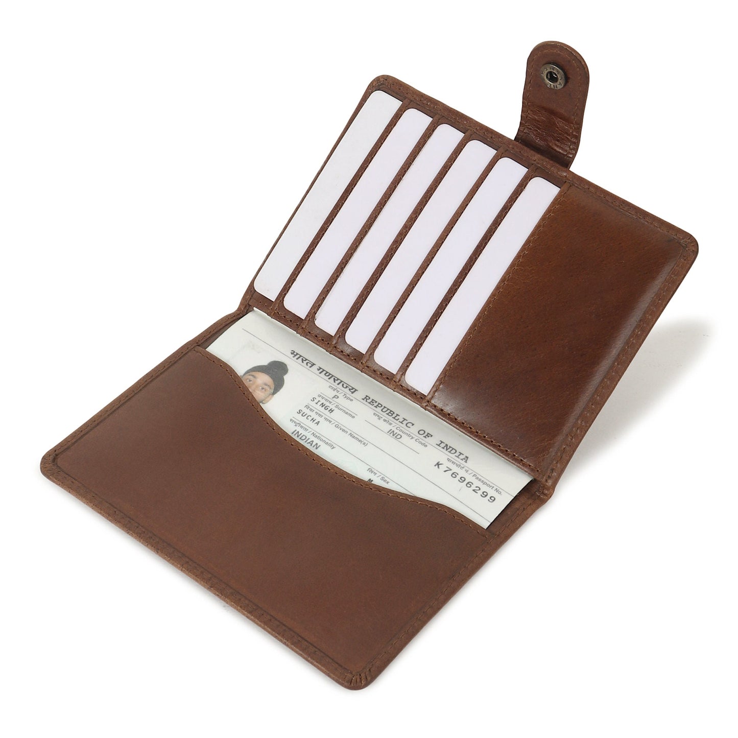 Personalised Christmas Gift | Real Leather Handmade Passport Holder | Unisex Compact Travel Wallet | Holiday, Birthday, Anniversary Gift