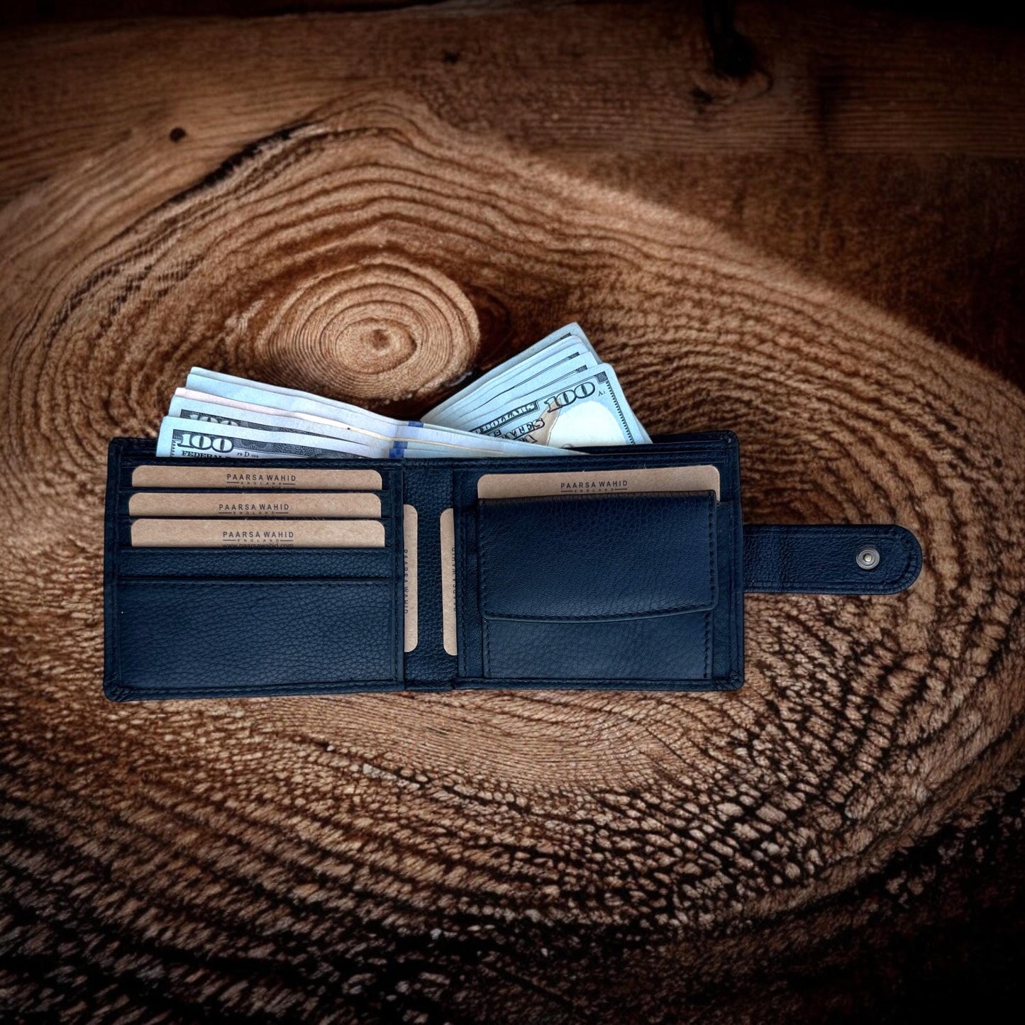 Personalised Leather Wallet | Custom Engraved RFID Wallet | Gift for Him | Birthday, Anniversary, Groomsmen, Dad | Optional Wooden Gift Box
