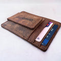 Personalised Slim Wallet, Personalized Rustic Leather Money Clip For Men and Women | Christmas, Birthday, Anniversary, Gift For Men Women