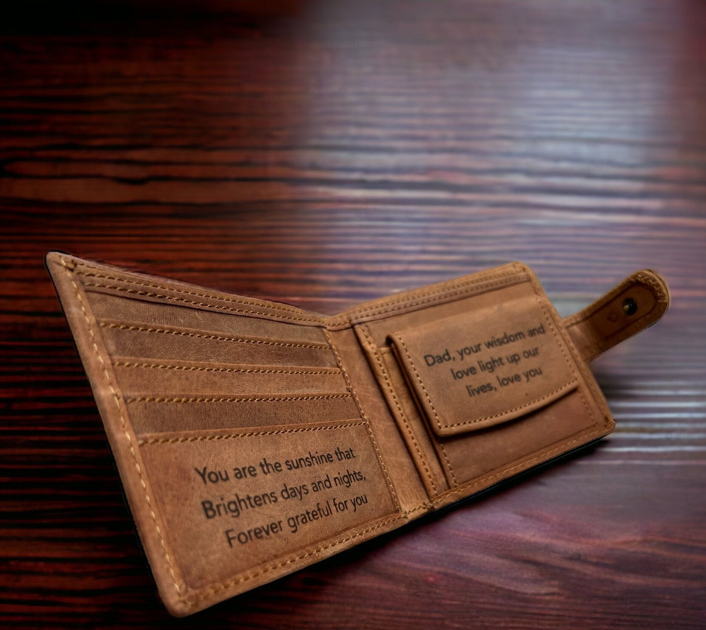 Personalised Gift Men Wallet | Men's Leather Wallet | Custom Personalized Real Leather Wallet, Christmas, Birthday, Anniversary Gift for Dad